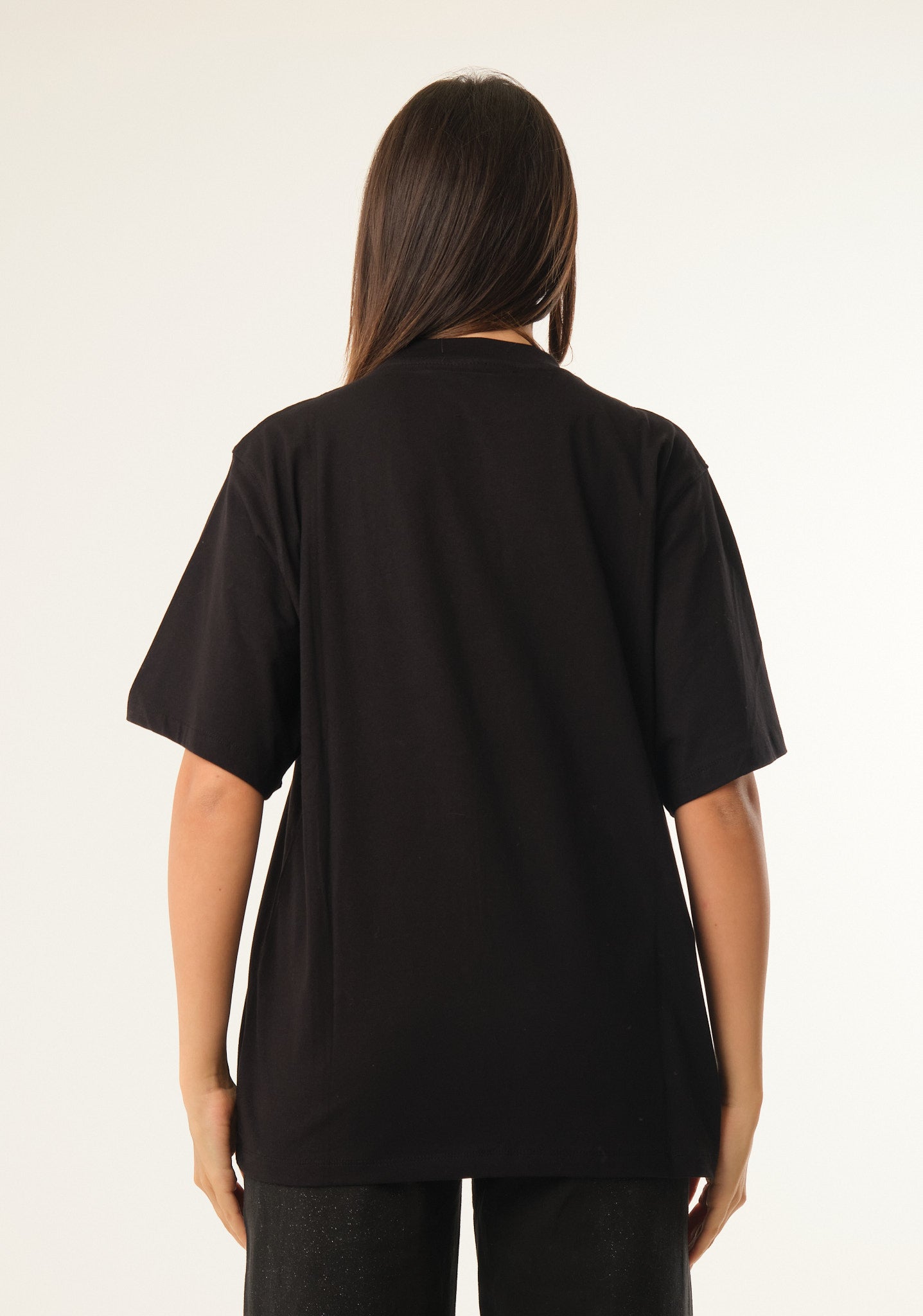 T-shirt in jersey con applicazioni frontali