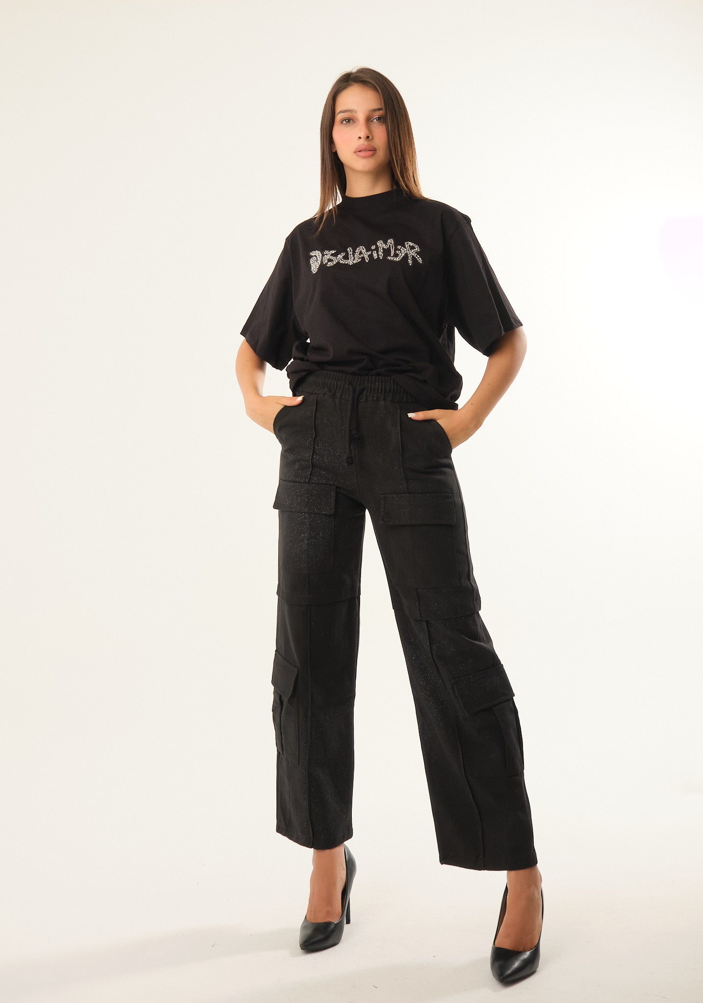 T-shirt in jersey con applicazioni frontali