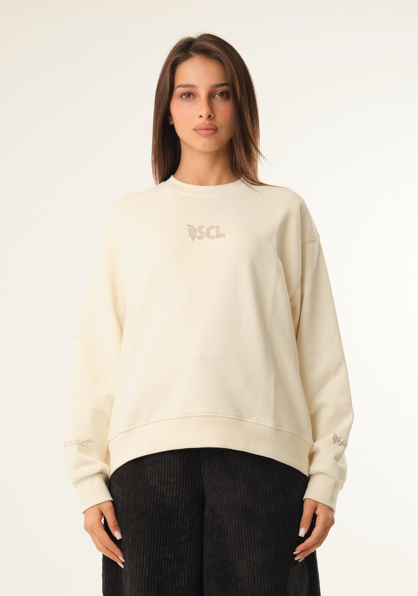 Felpa crop con logo frontale