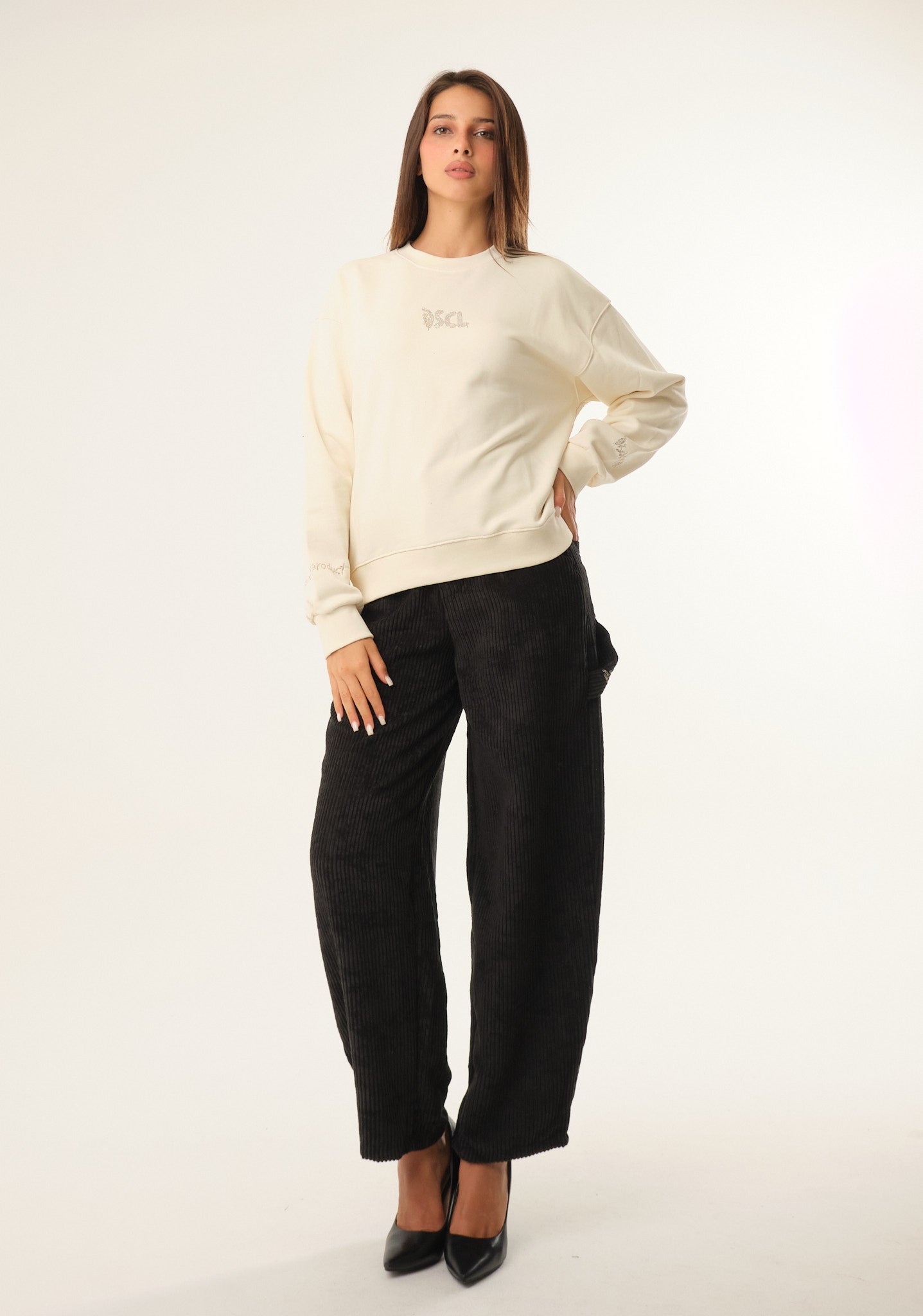 Felpa crop con logo frontale