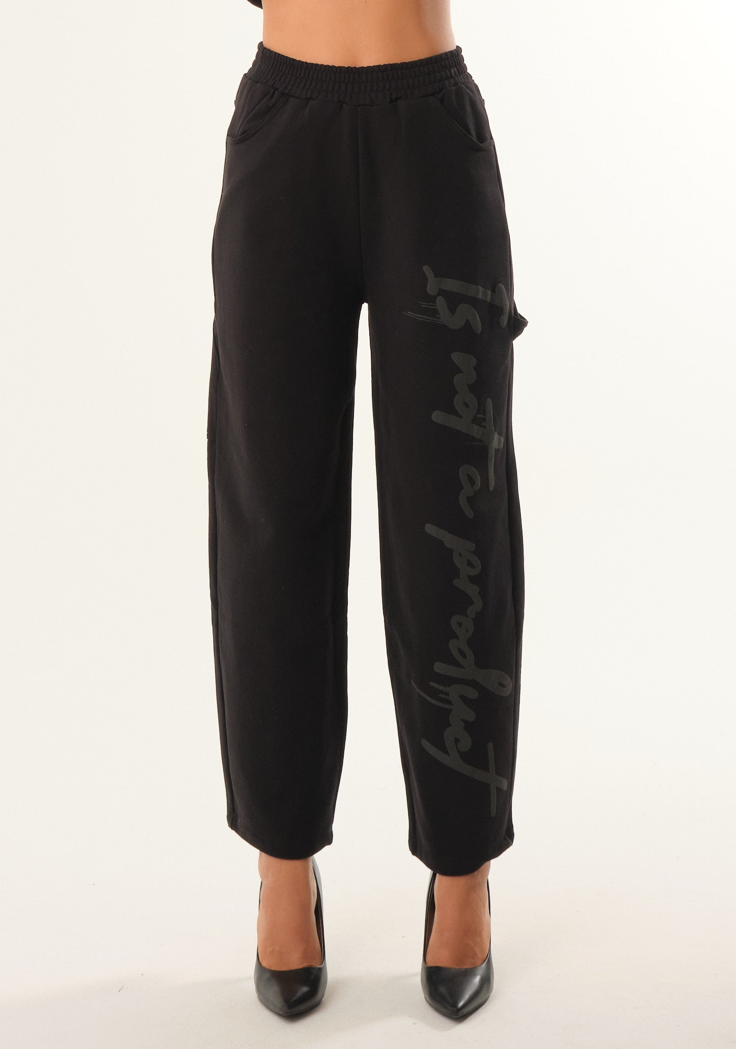 Pantalone palazzo con stampa in rilievo