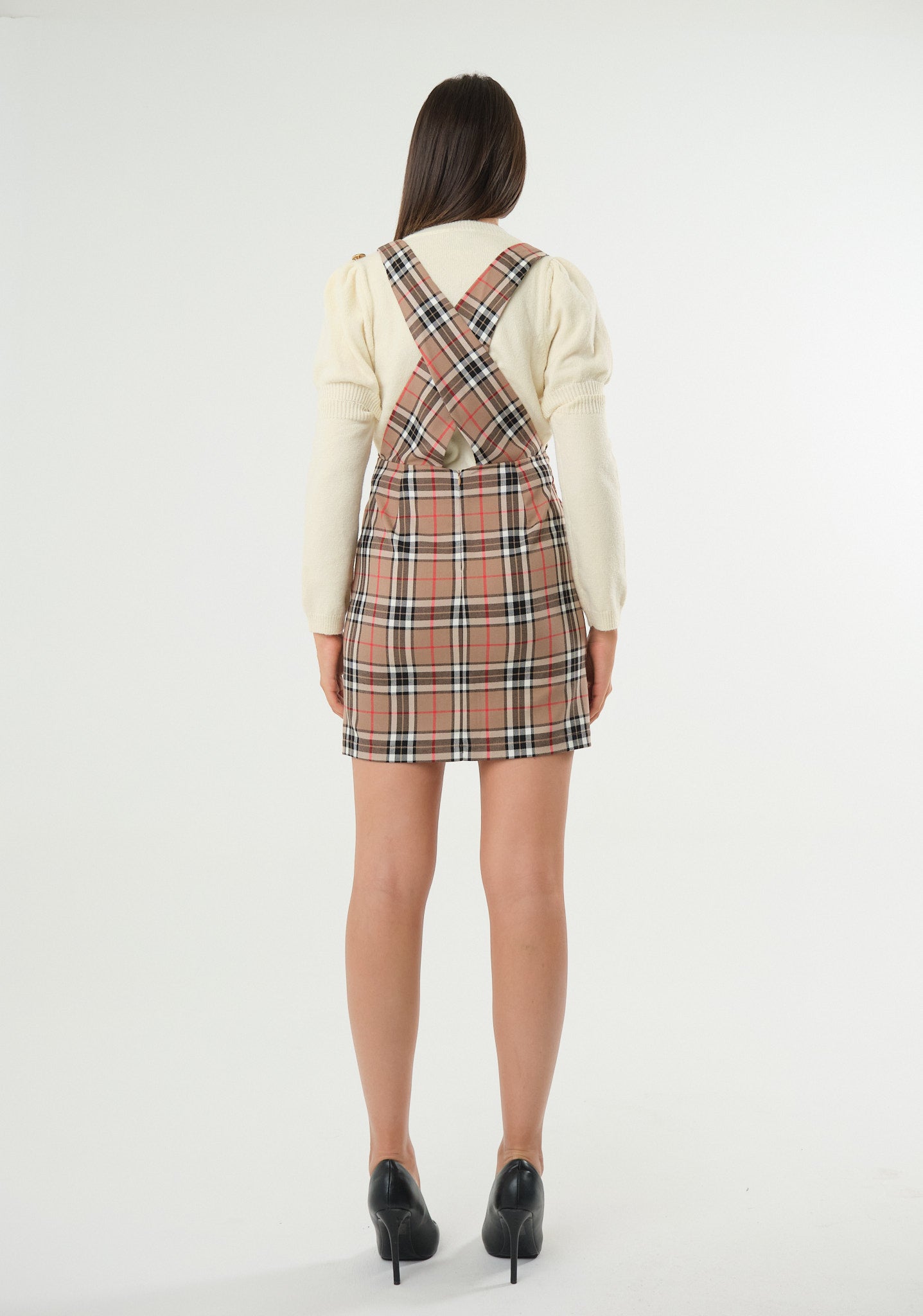 Abito smanicato tartan
