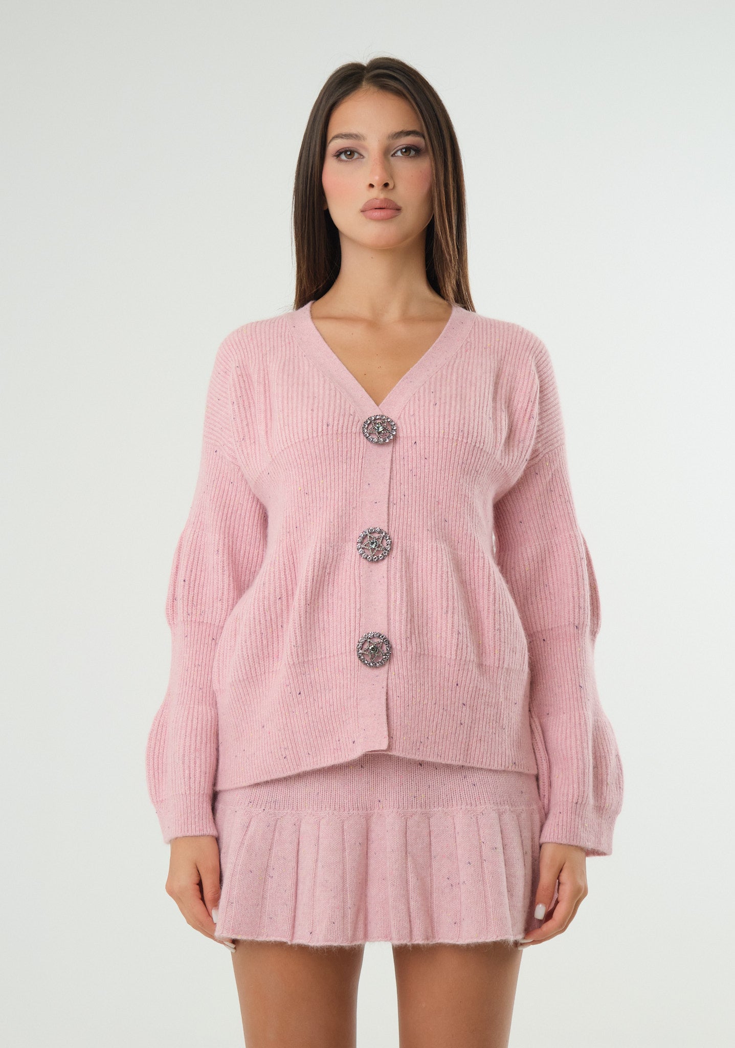Cardigan con bottoni gioiello