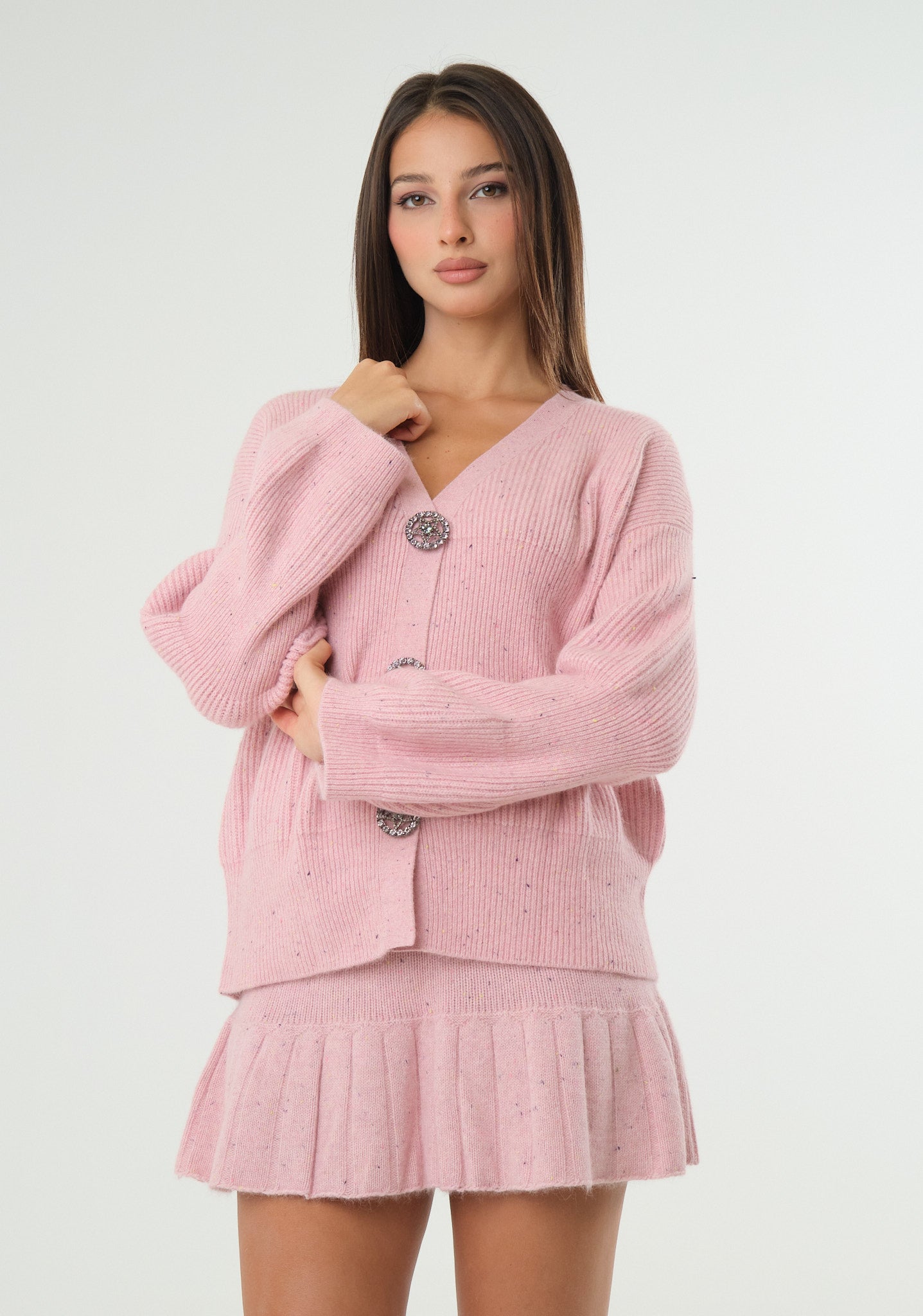 Cardigan con bottoni gioiello