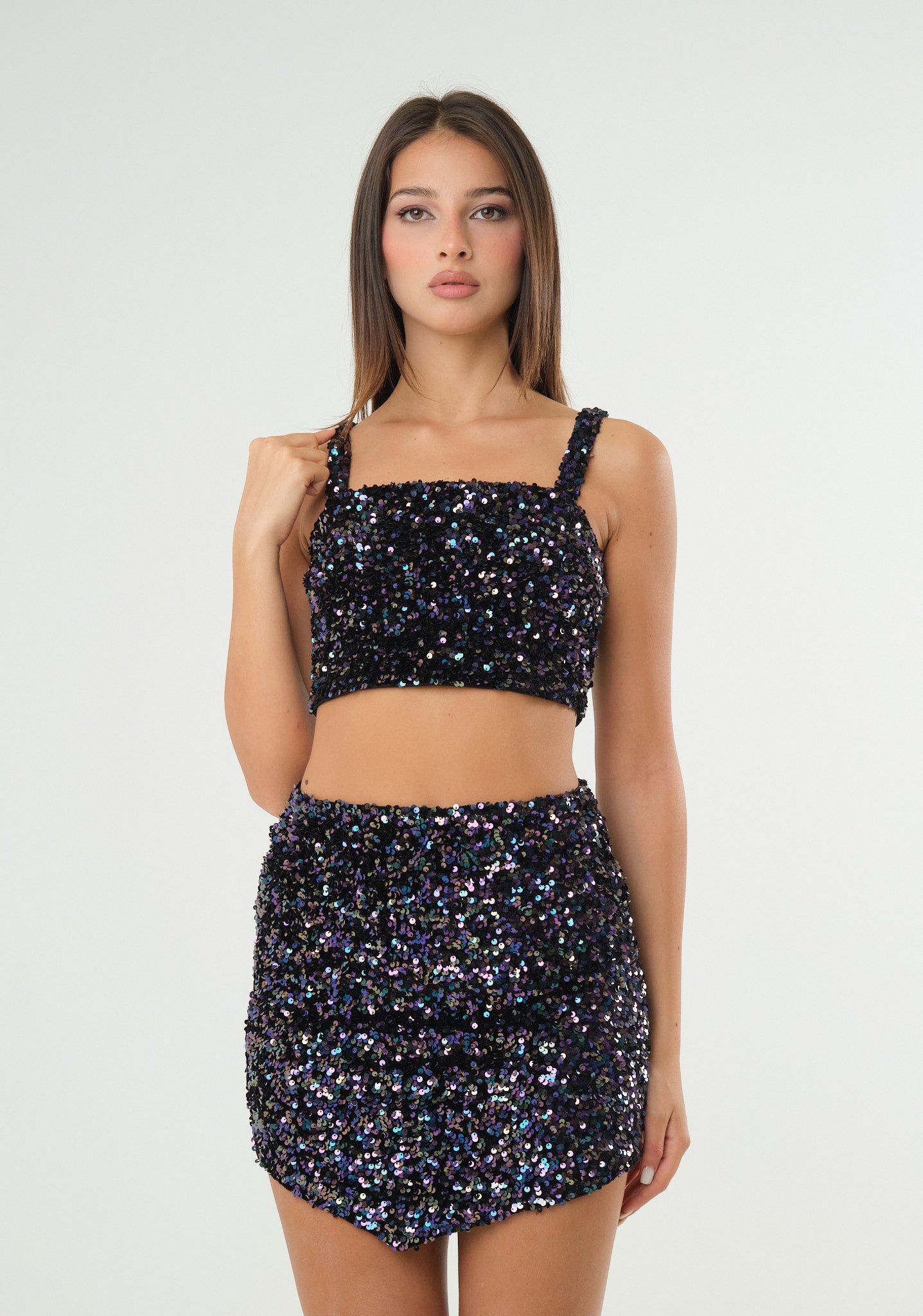 Top crop in paillettes