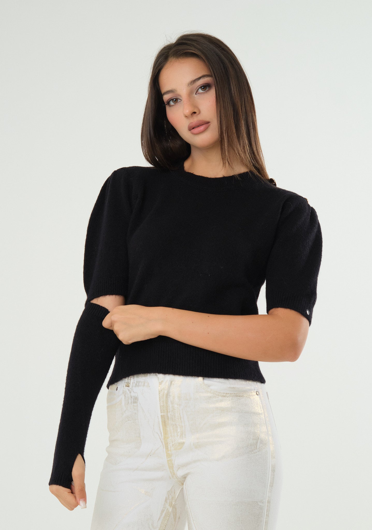 Maglia con maniche removibili