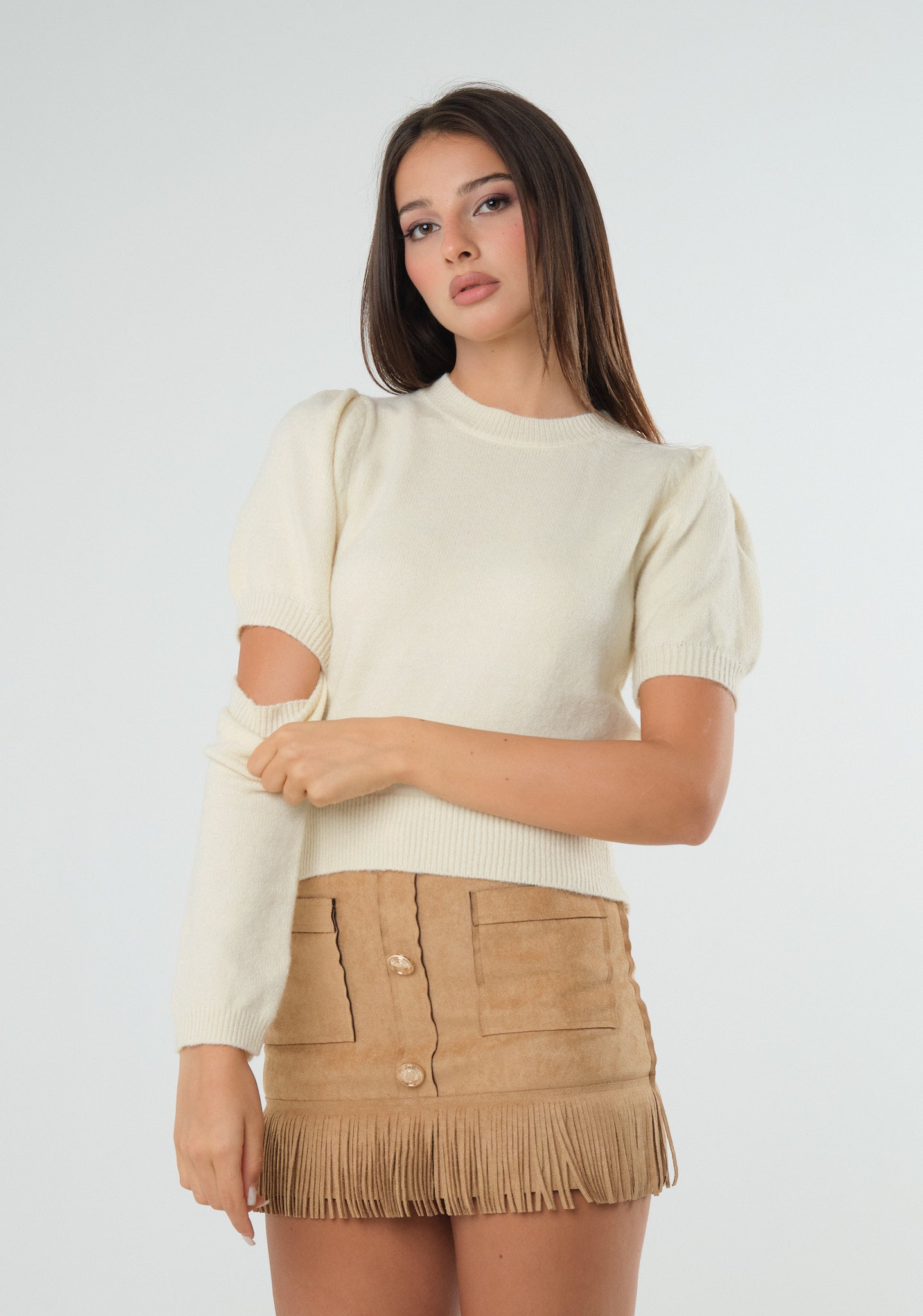 Maglia con maniche removibili