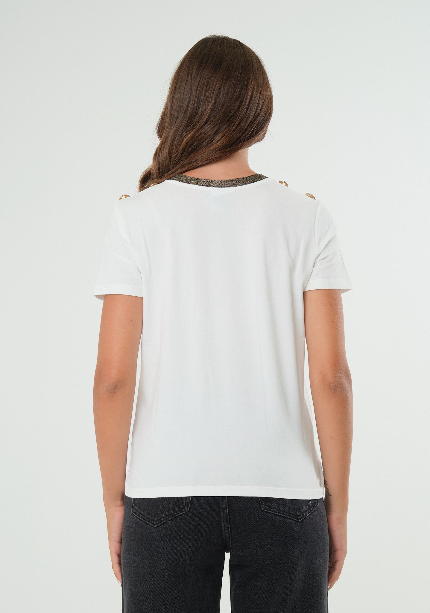 T-shirt con profili lurex