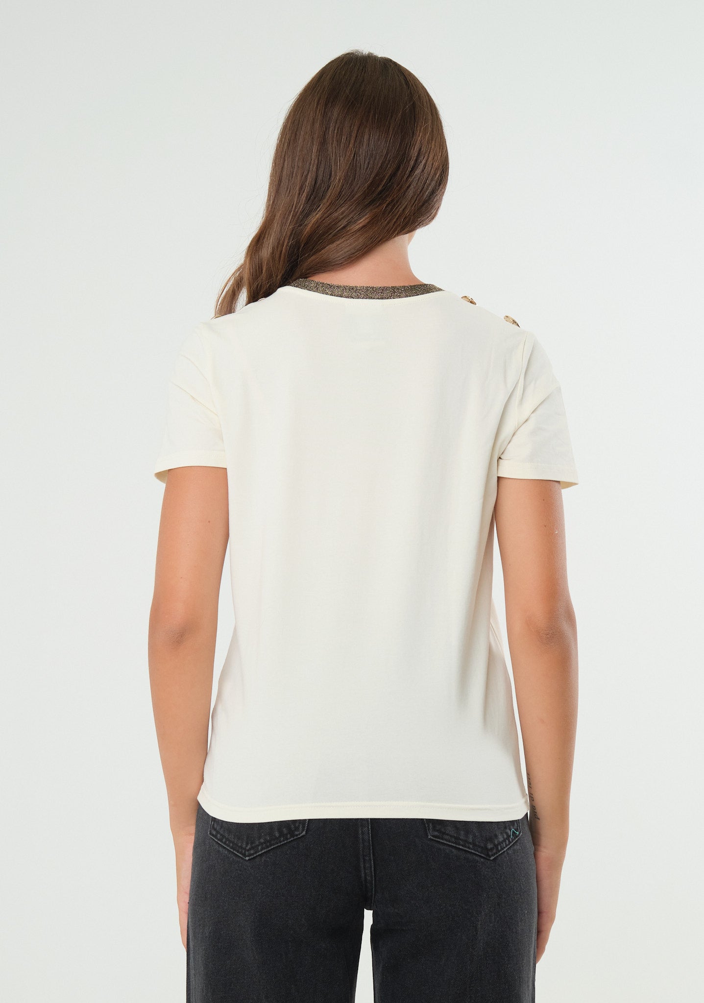 T-shirt con profili lurex