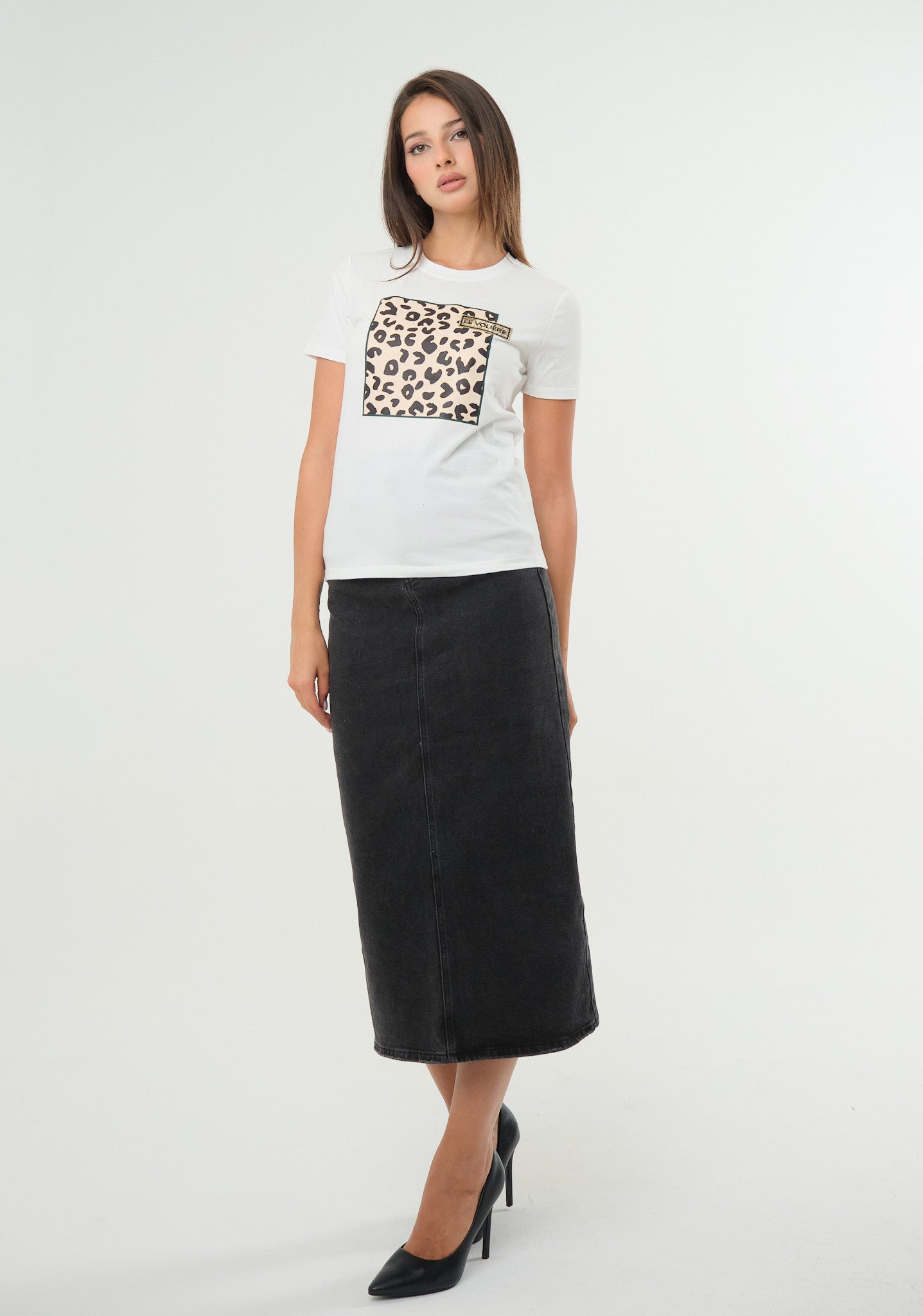 T-shirt con stampa animalier