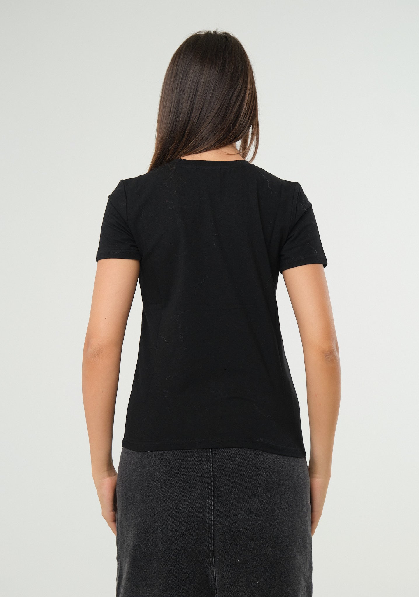 T-shirt con stampa e applicazioni