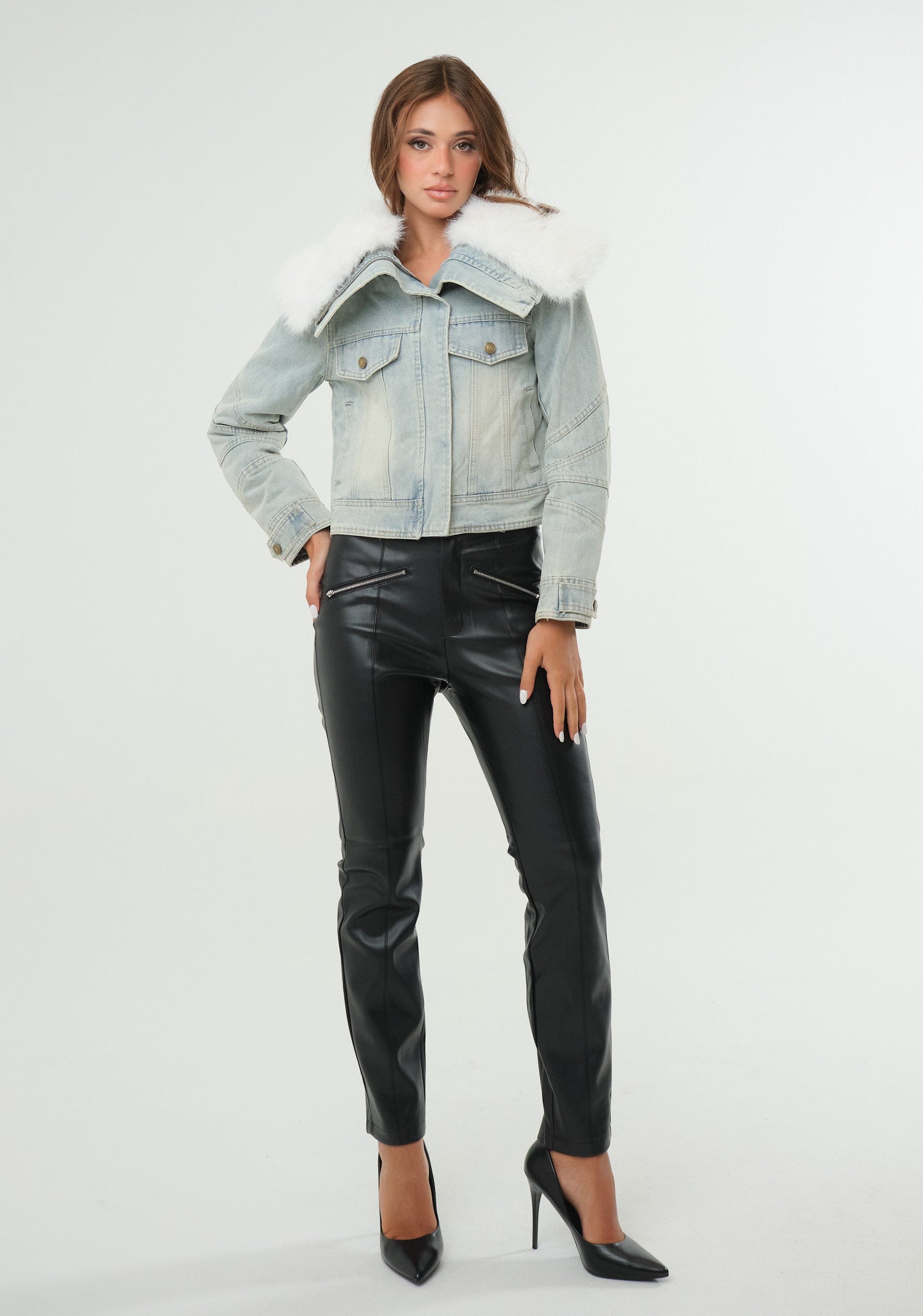 Pelliccia ecofur denim