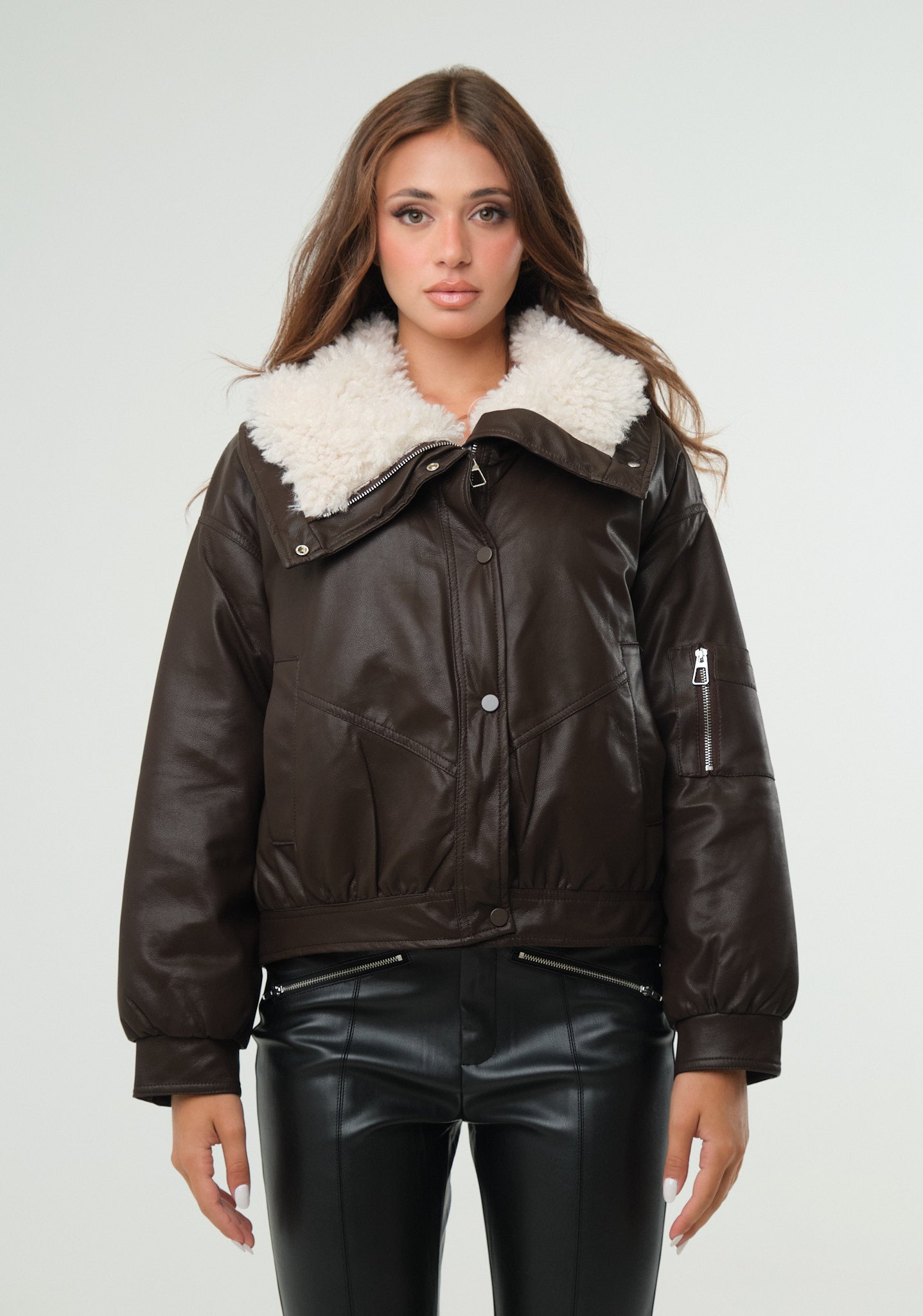 Giubbino aviator con teddy interno