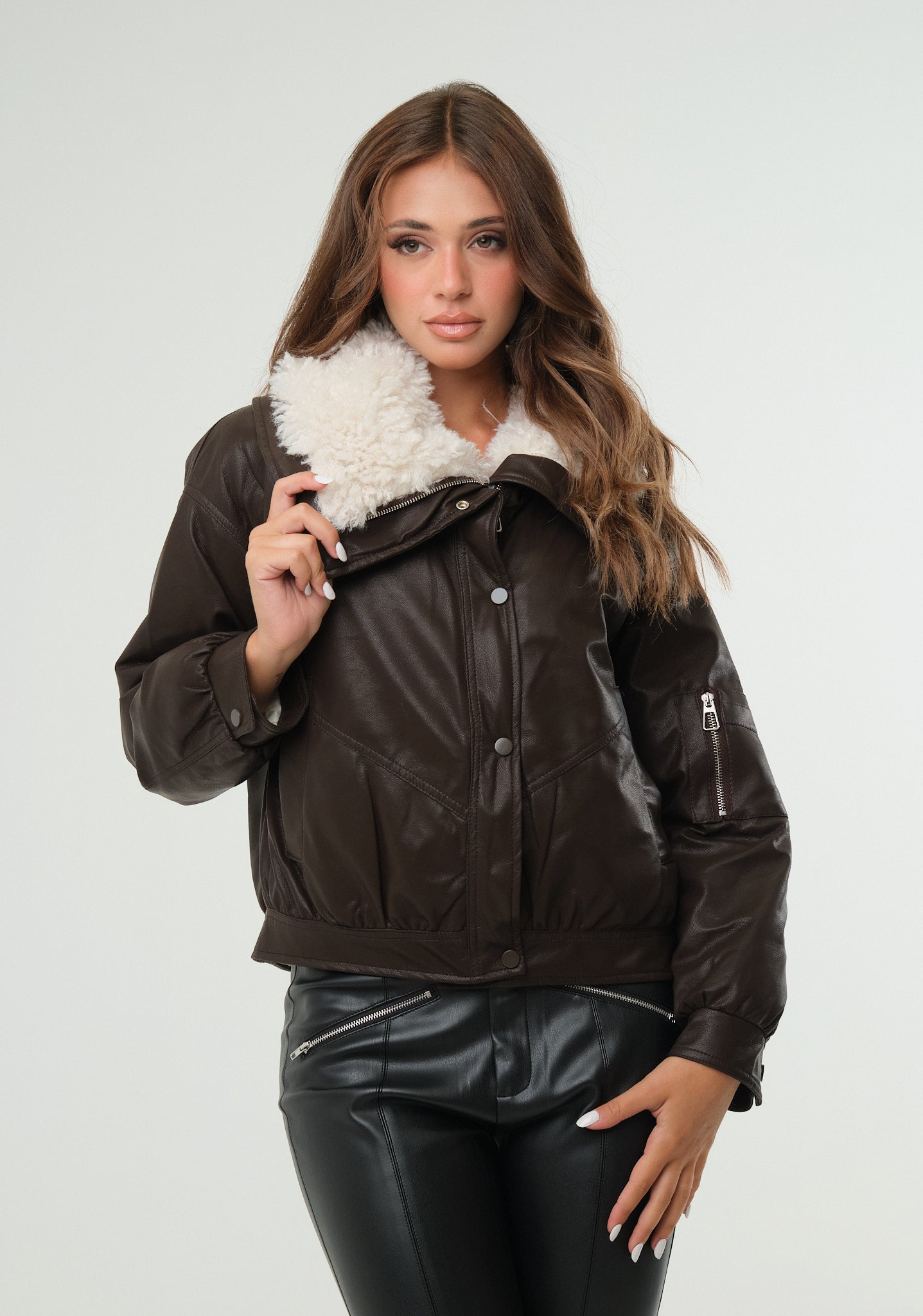 Giubbino aviator con teddy interno