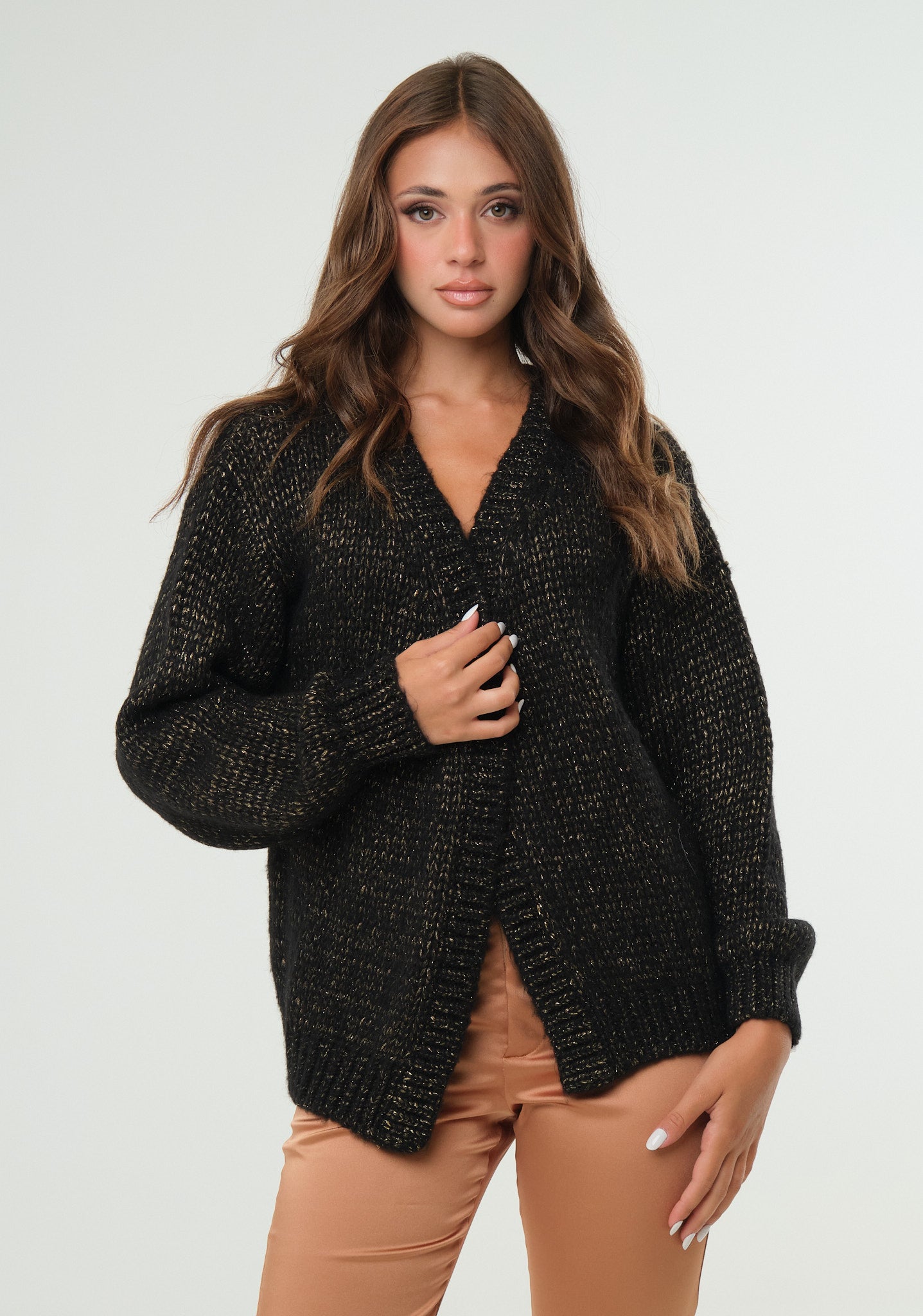 Cardigan con filo lurex