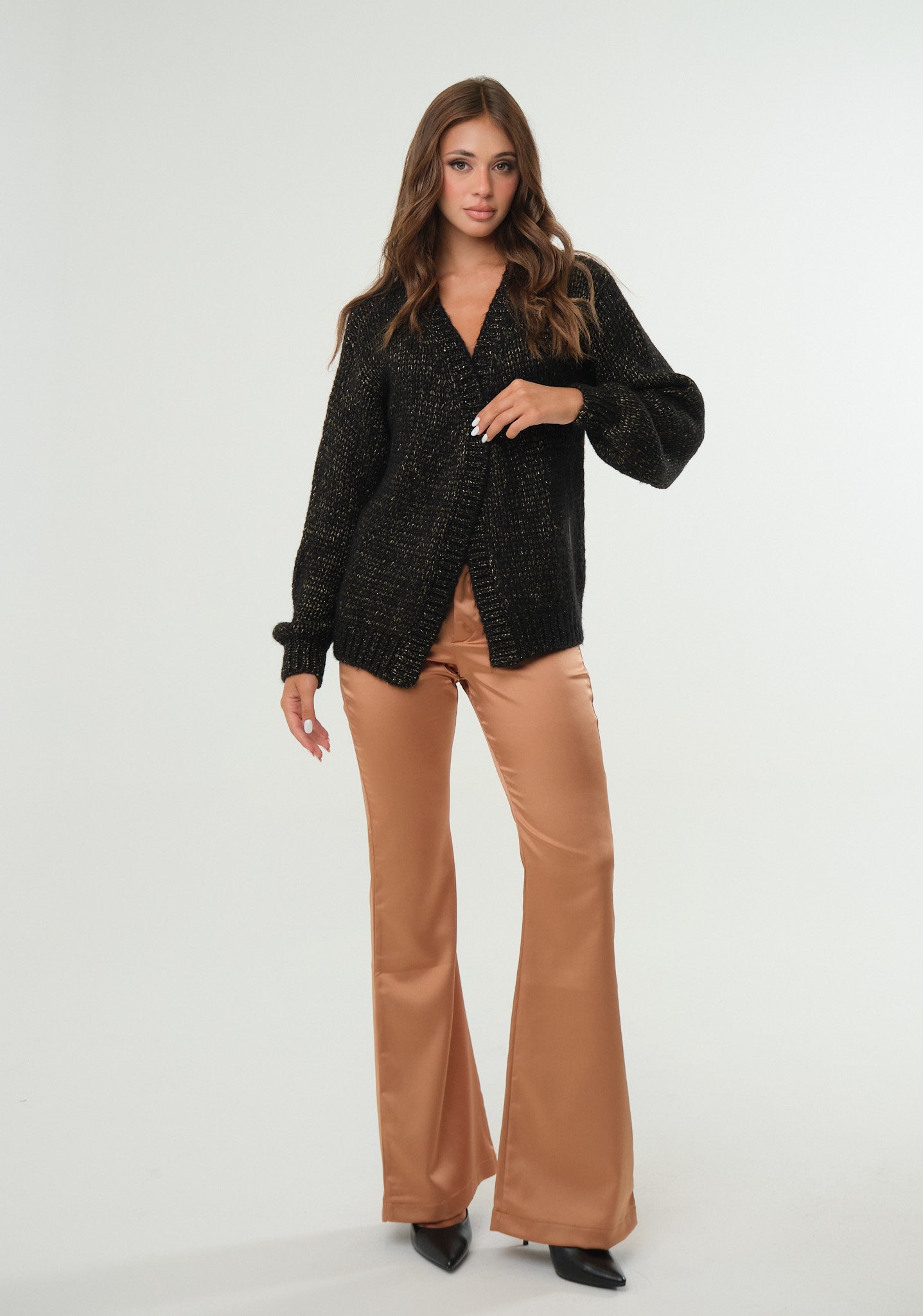 Cardigan con filo lurex