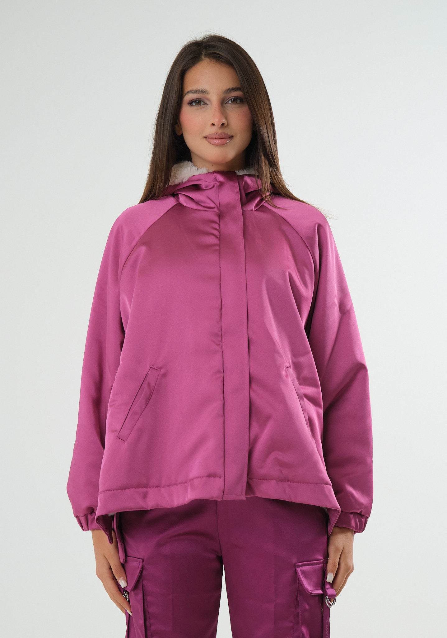 Giubbino parka in raso