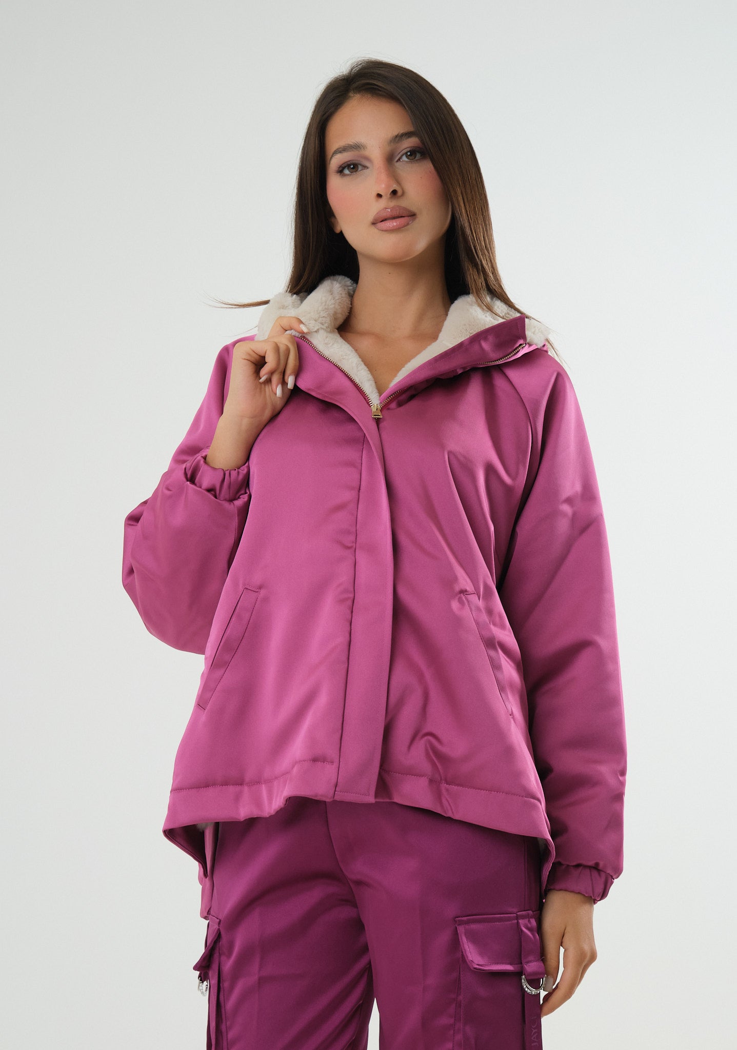 Giubbino parka in raso