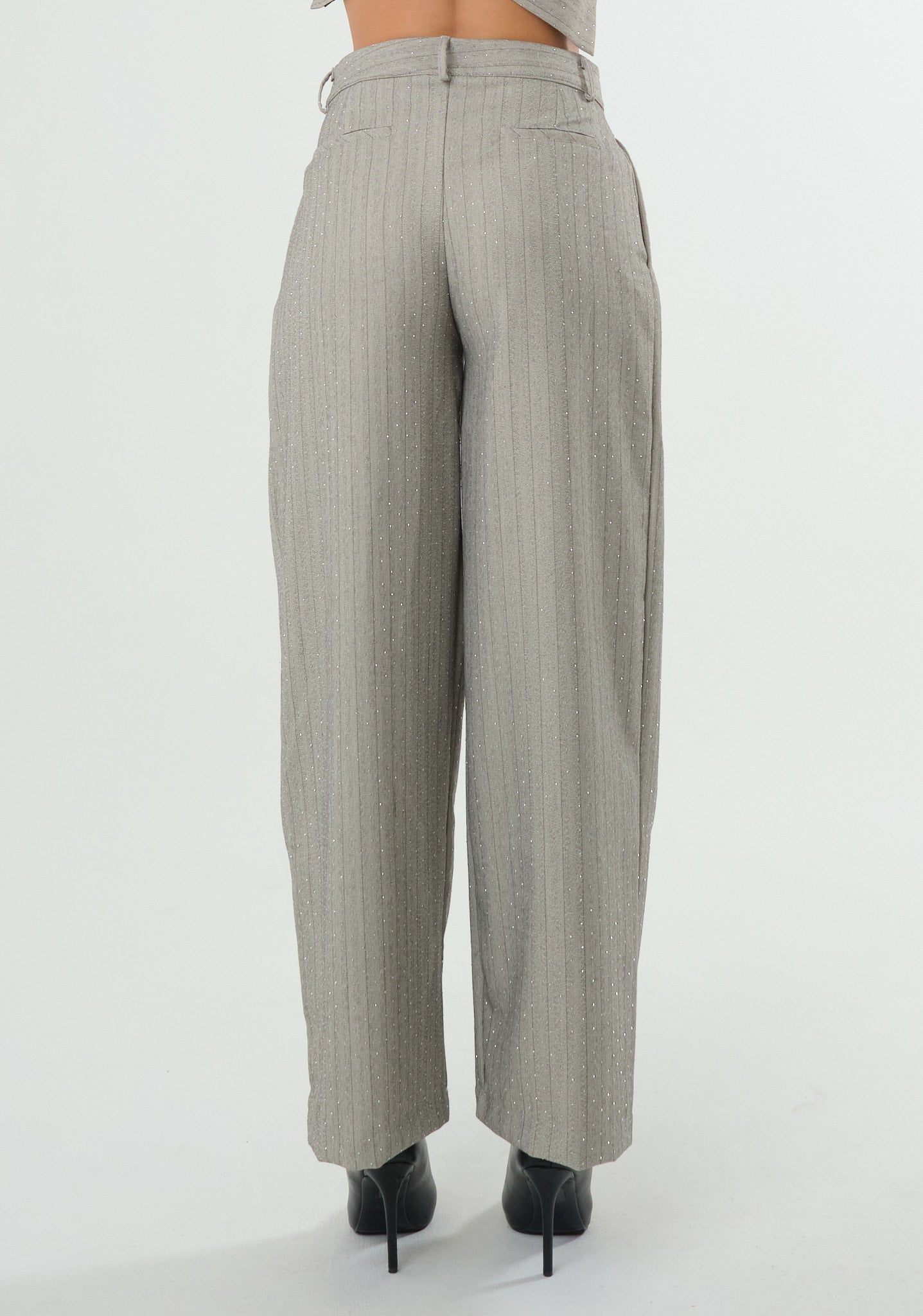 Pantalone gessato con pences