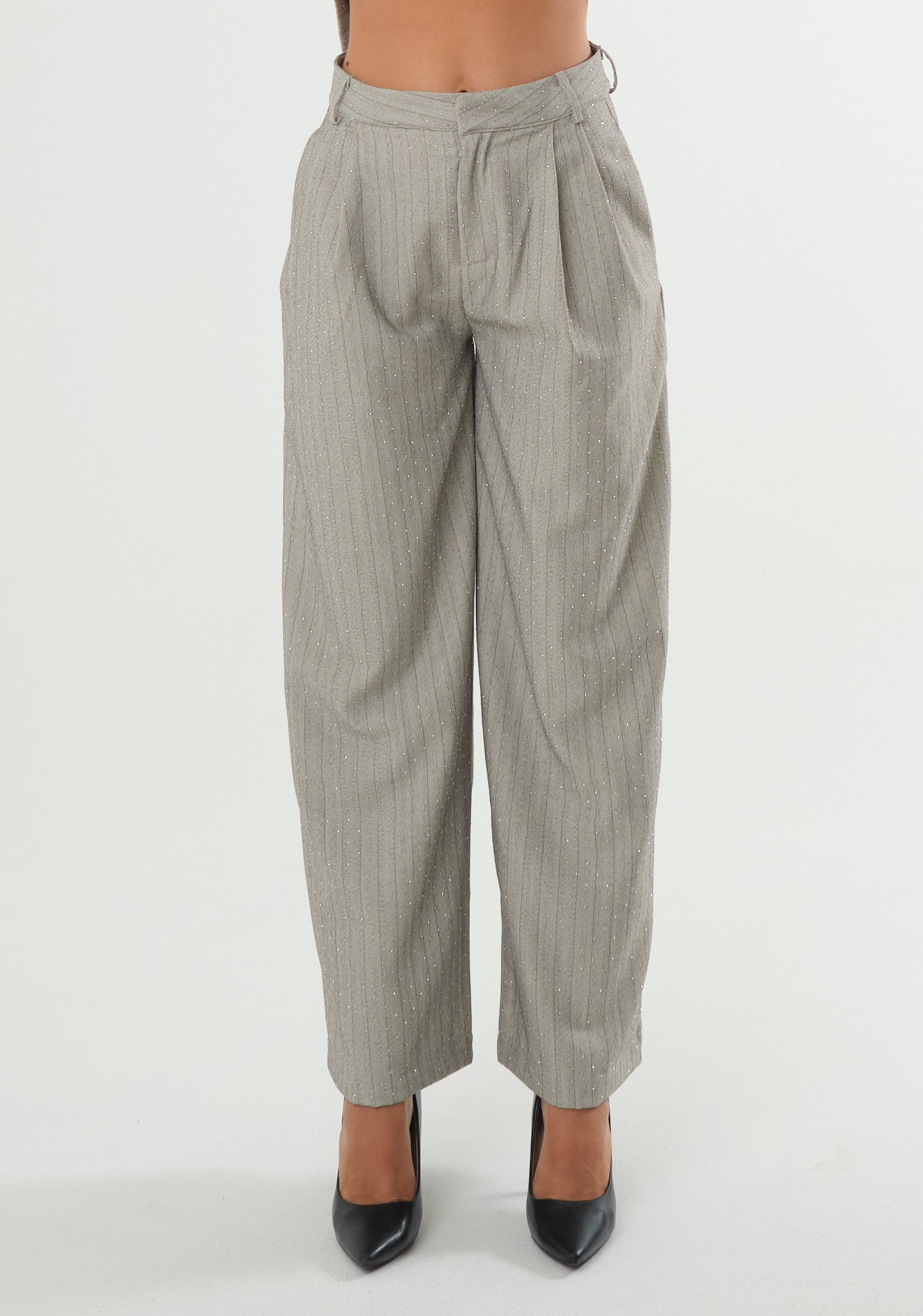 Pantalone gessato con pences