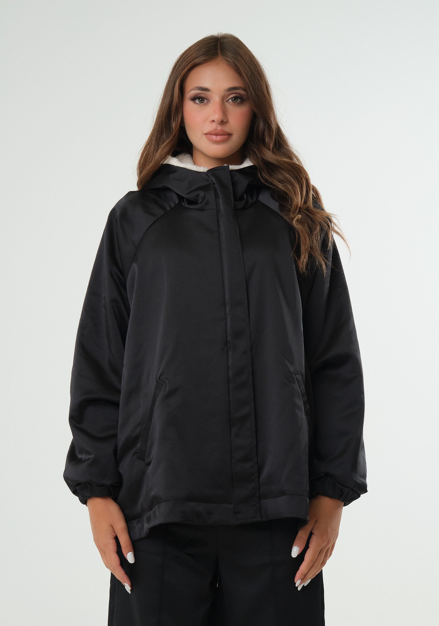 Giubbino parka in raso