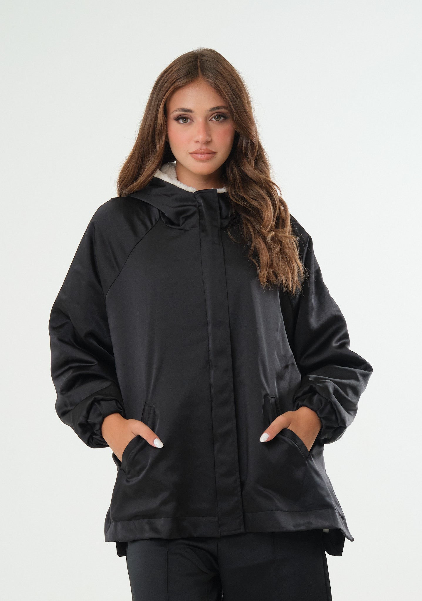 Giubbino parka in raso