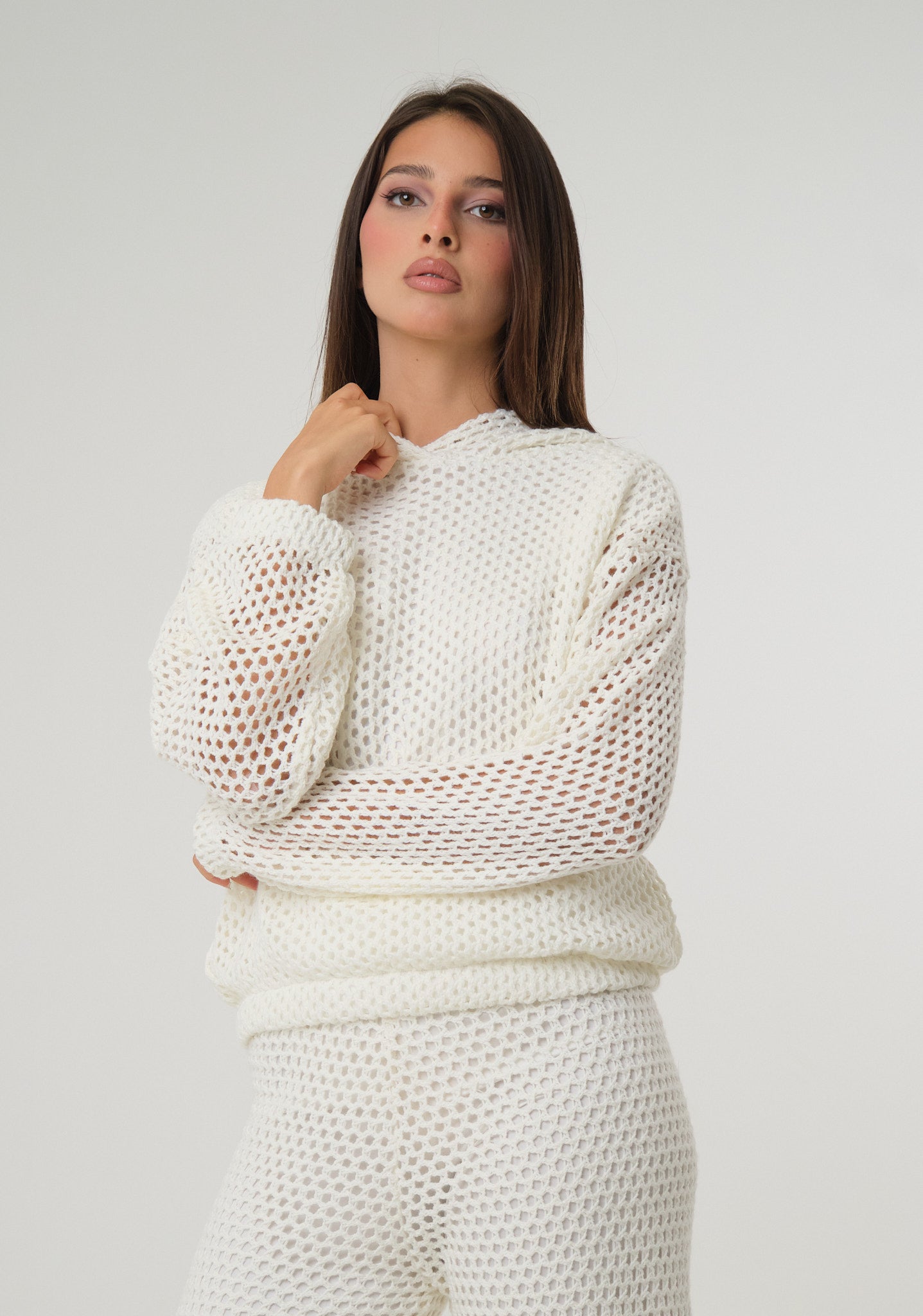 Maglia a rete con cappuccio