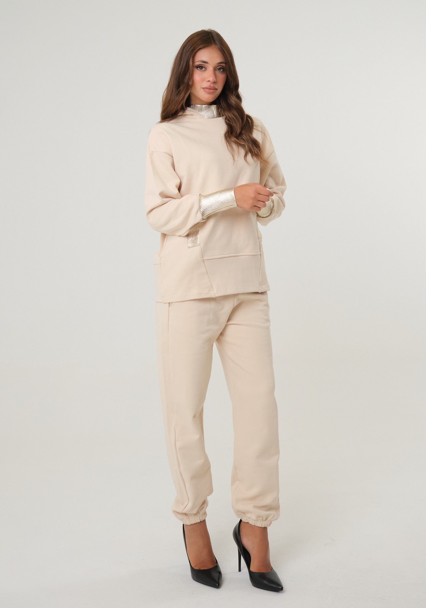 Pantalone in felpa con dettagli metal
