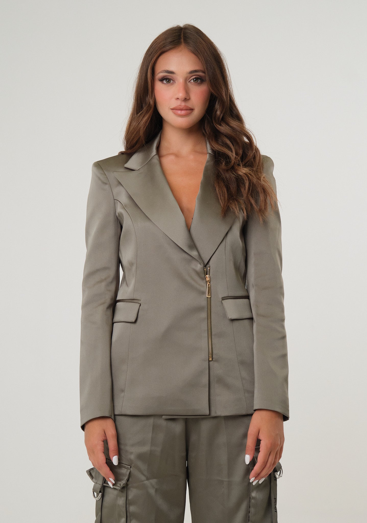 Giacca in raso con zip
