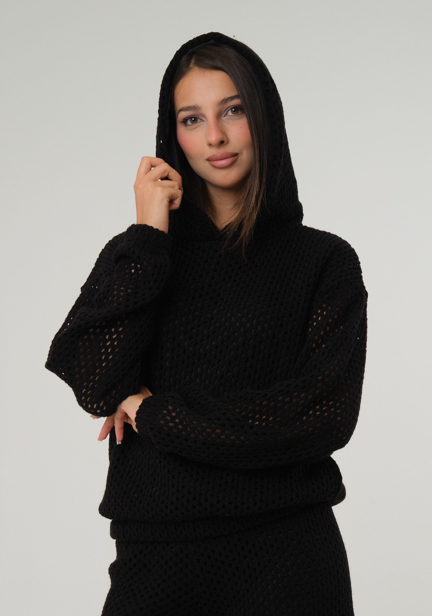 Maglia a rete con cappuccio