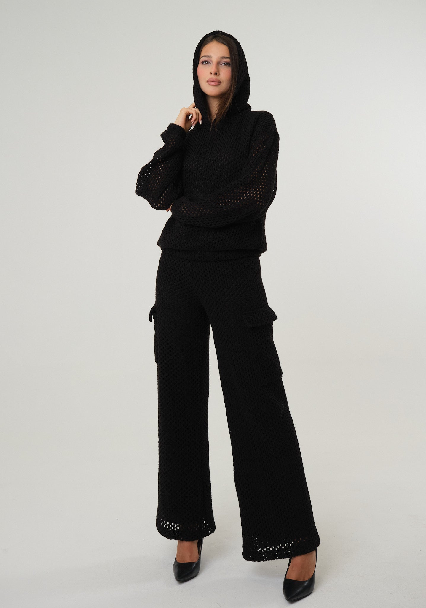 Pantalone cargo in rete