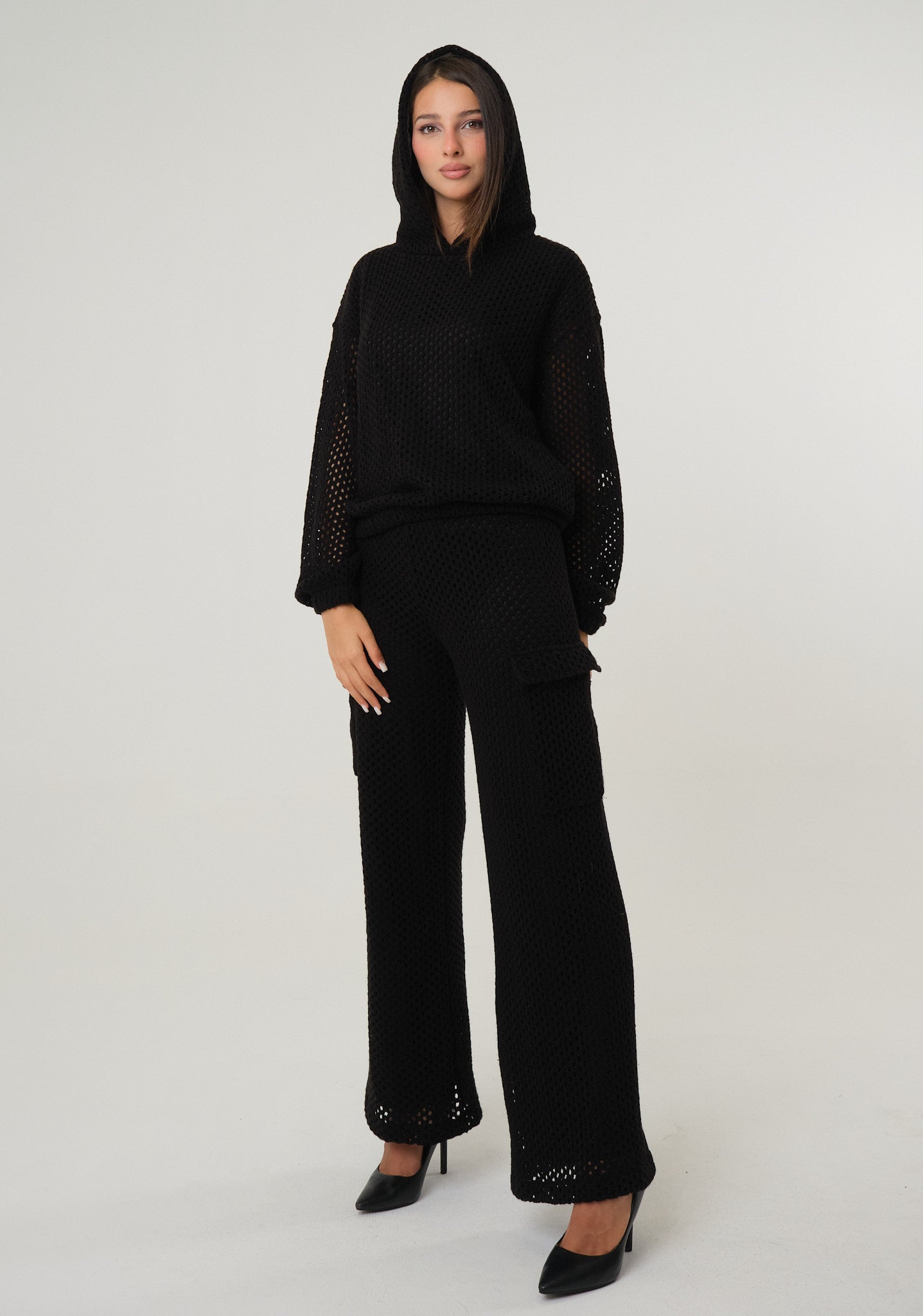 Pantalone cargo in rete