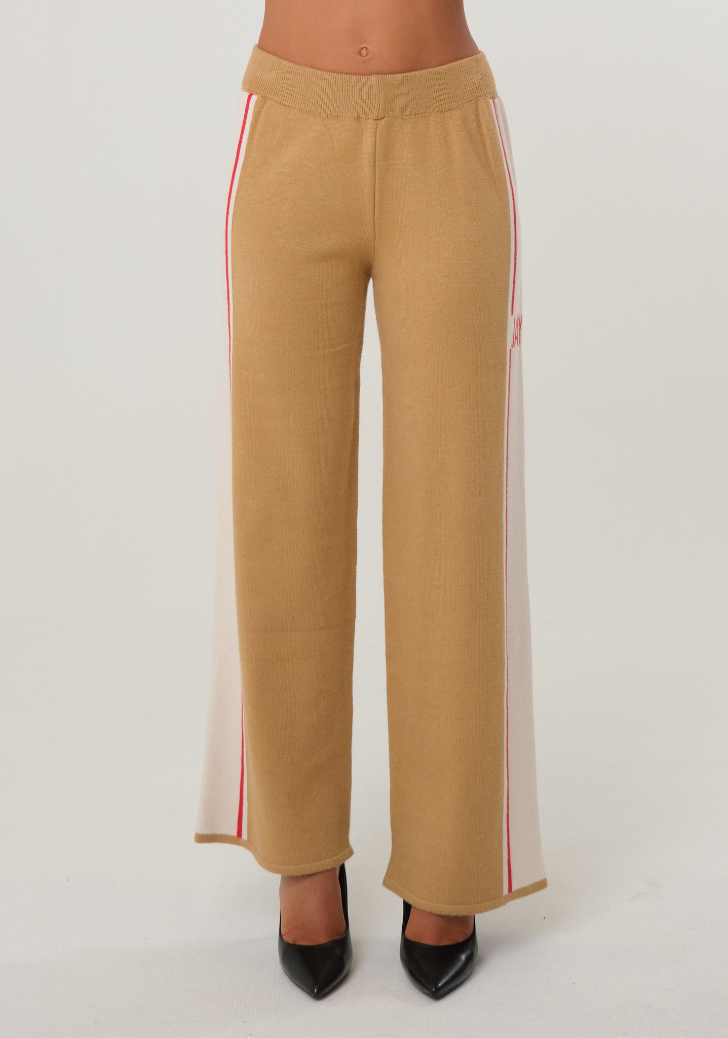 Pantaloni in maglia con banda laterale