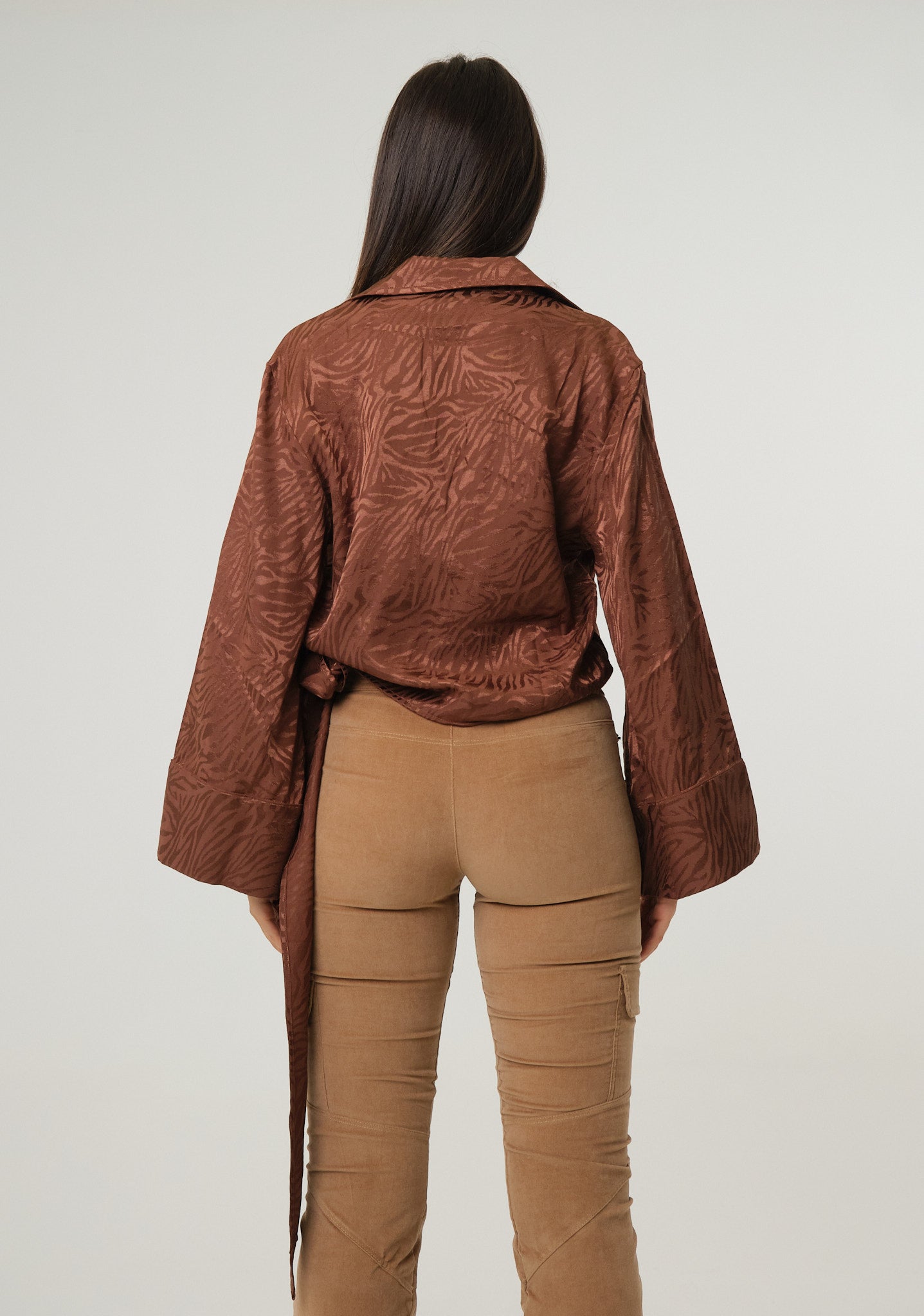 Camicia in raso jacquard