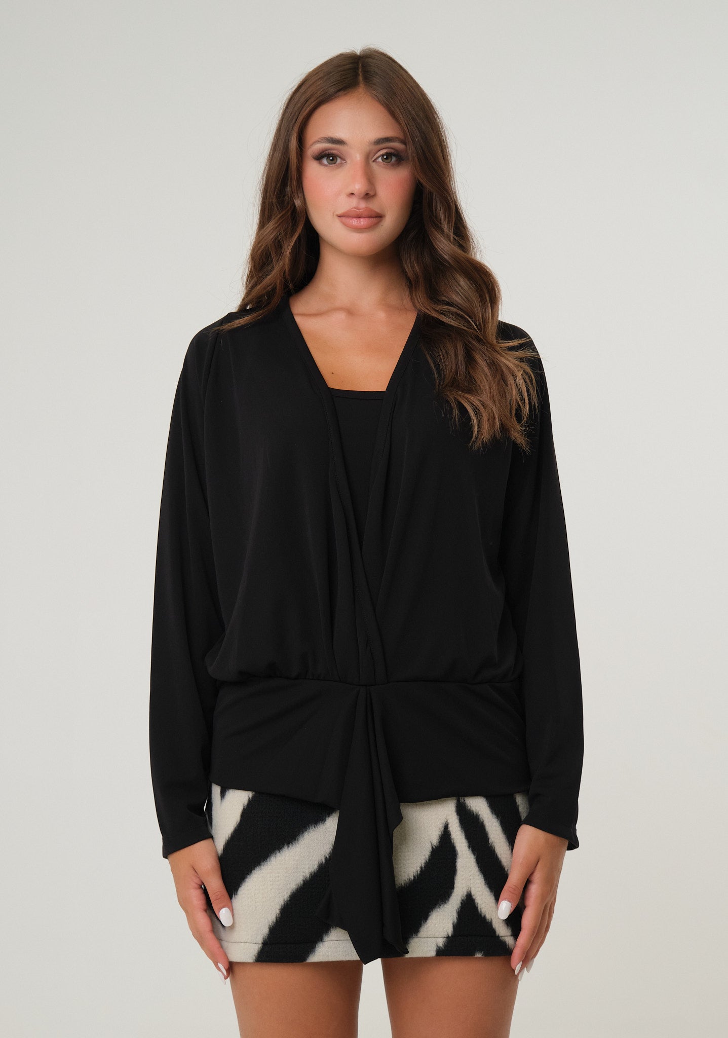 Blusa in tessuto stretch