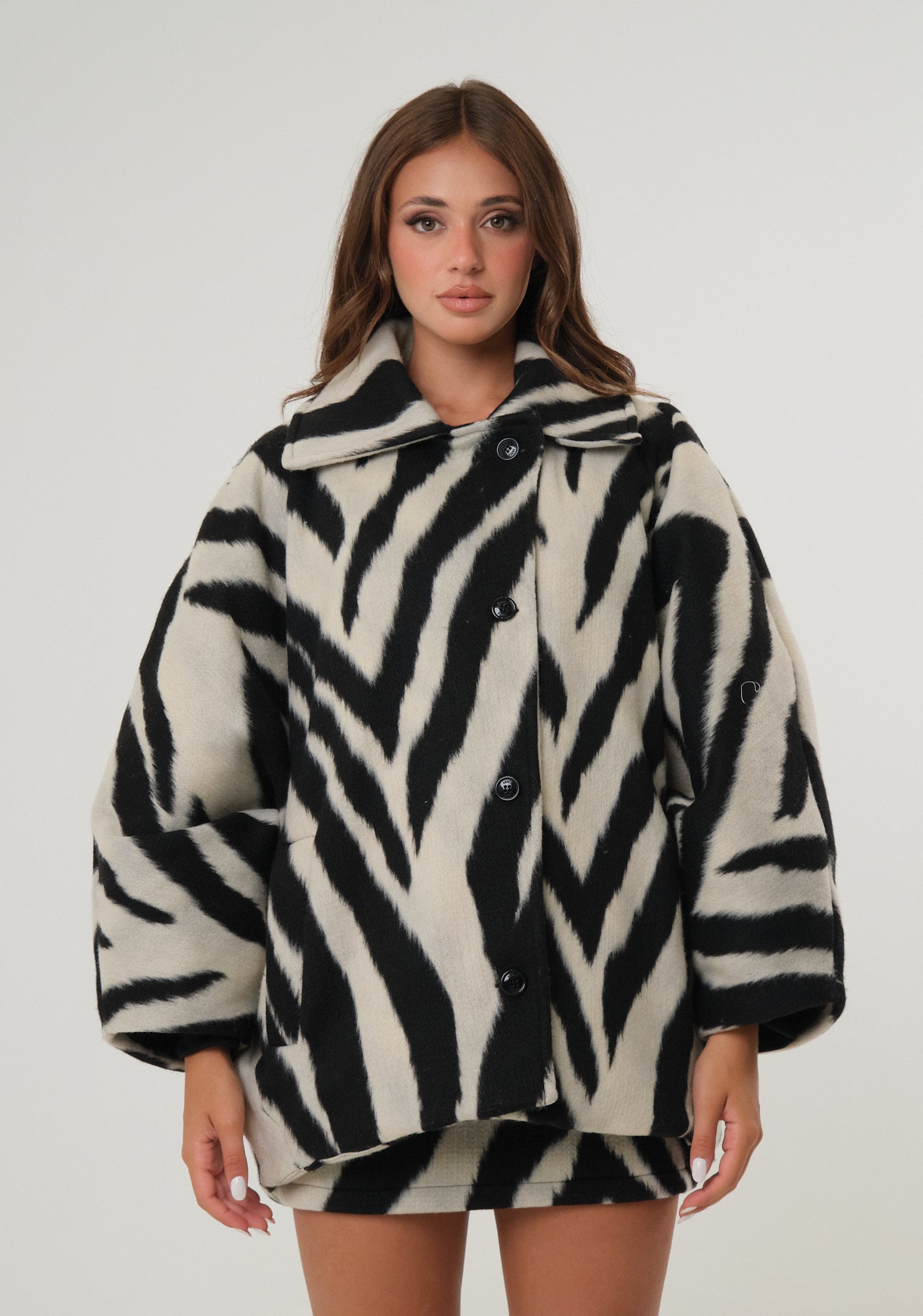 Cappotto a kimono zebrato