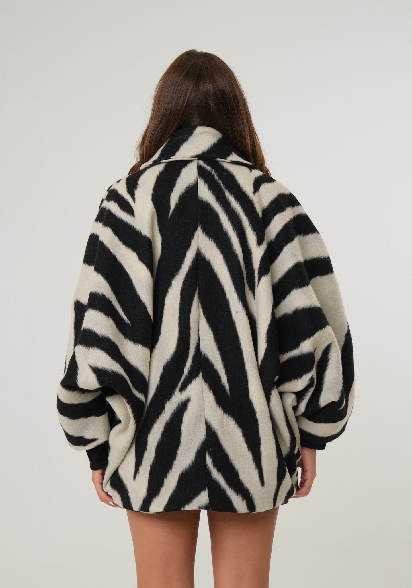 Cappotto a kimono zebrato