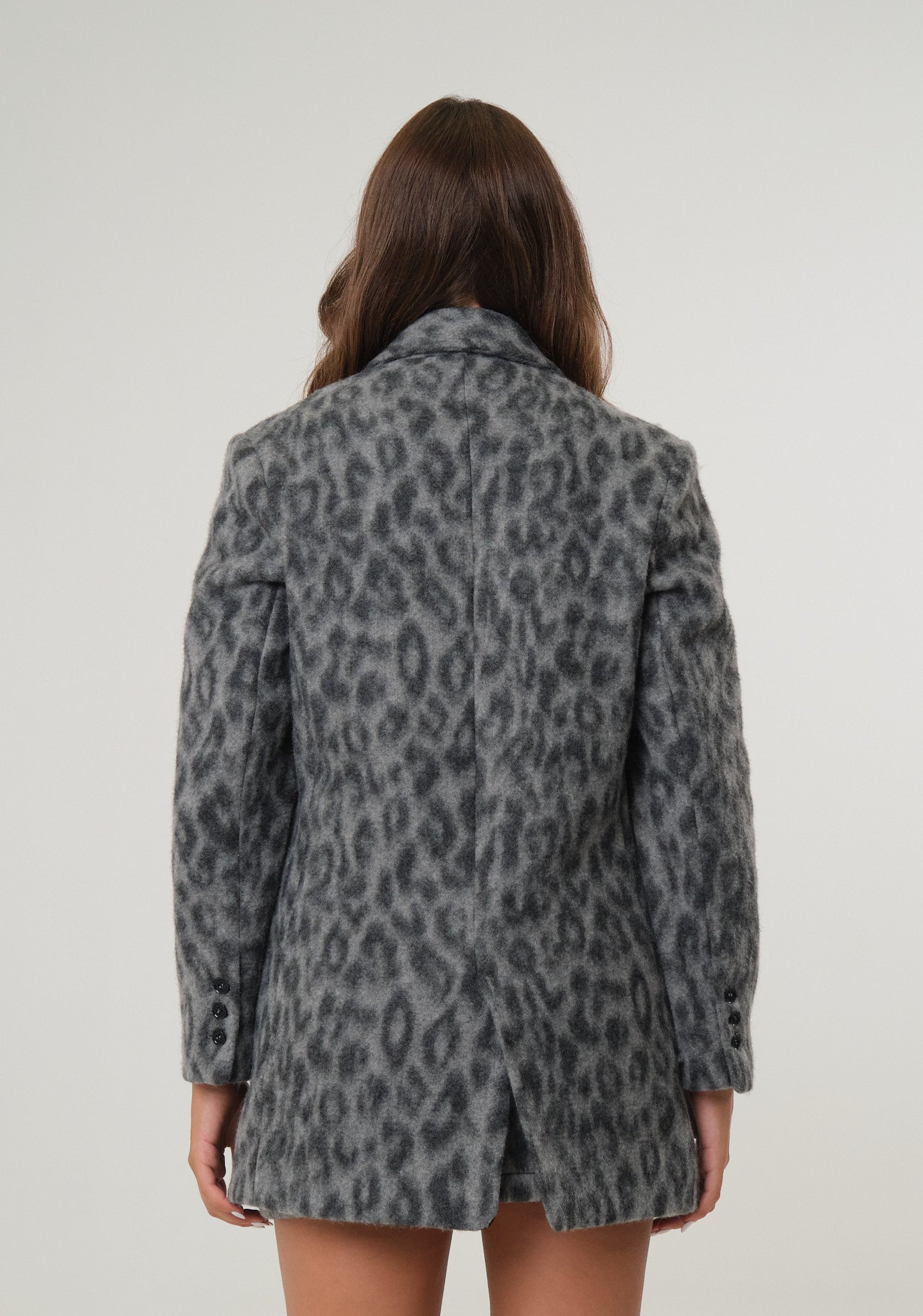 Giacca in panno animalier
