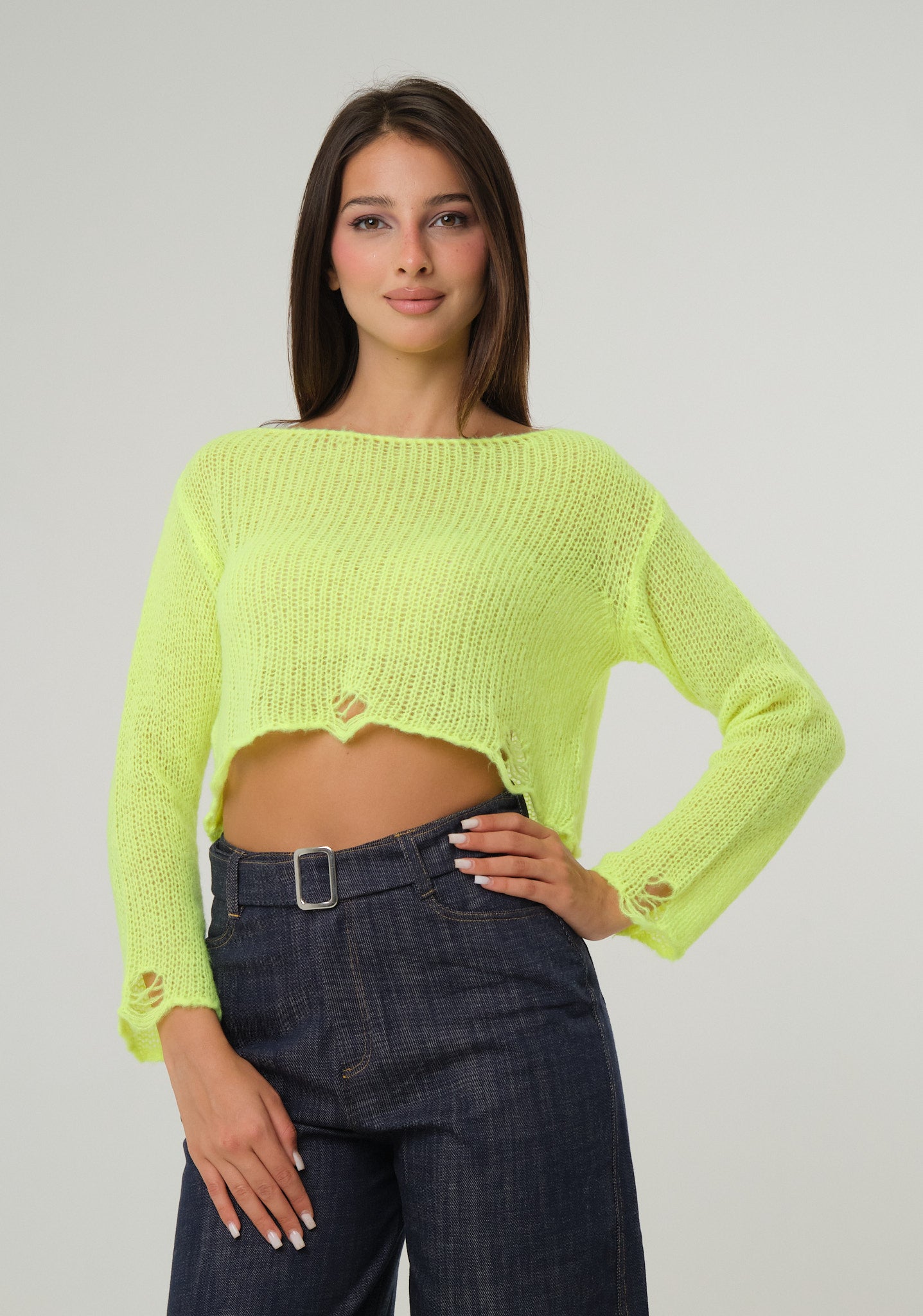 Maglia crop fluo