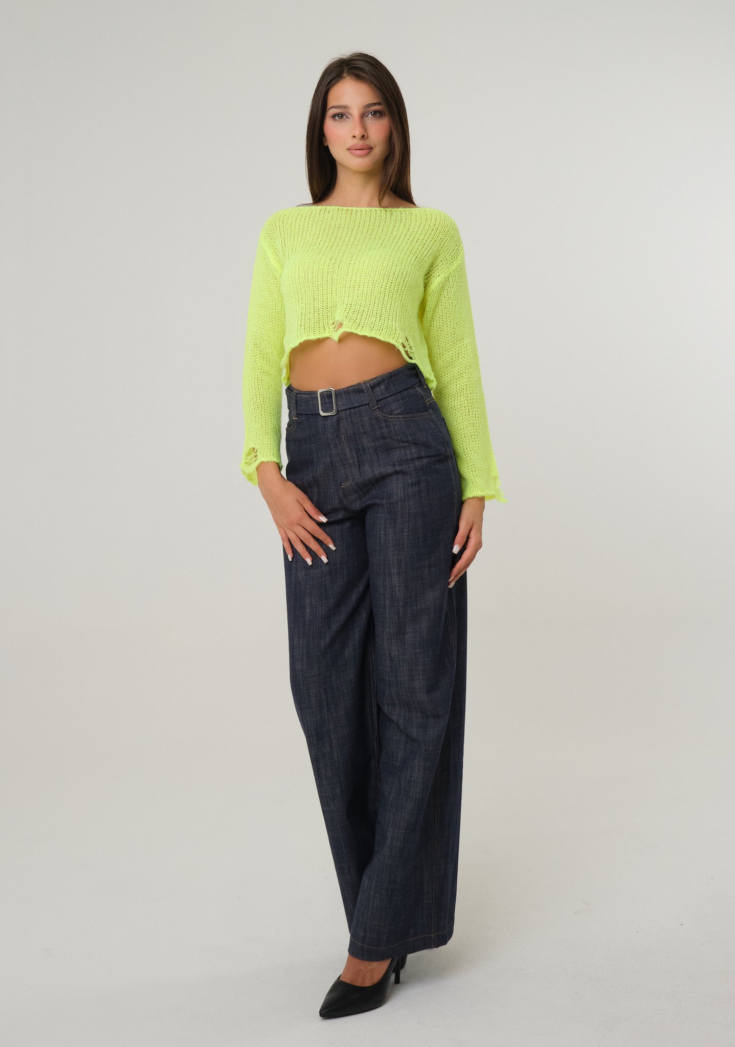 Maglia crop fluo