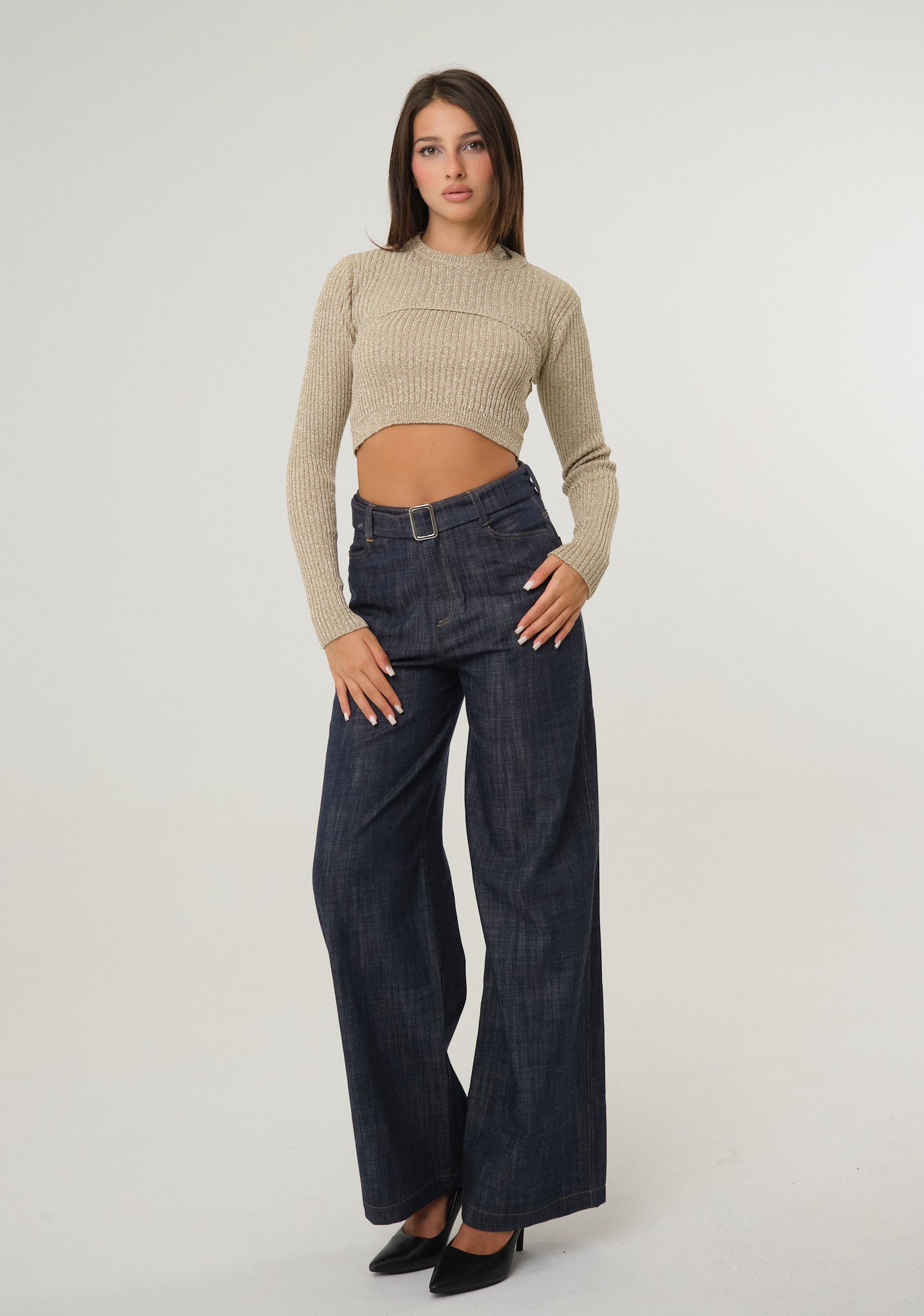 Pantalone palazzo in denim