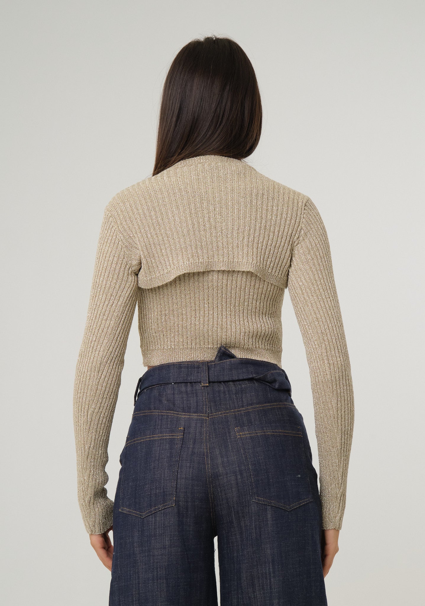 Maglia doppia lurex a coste