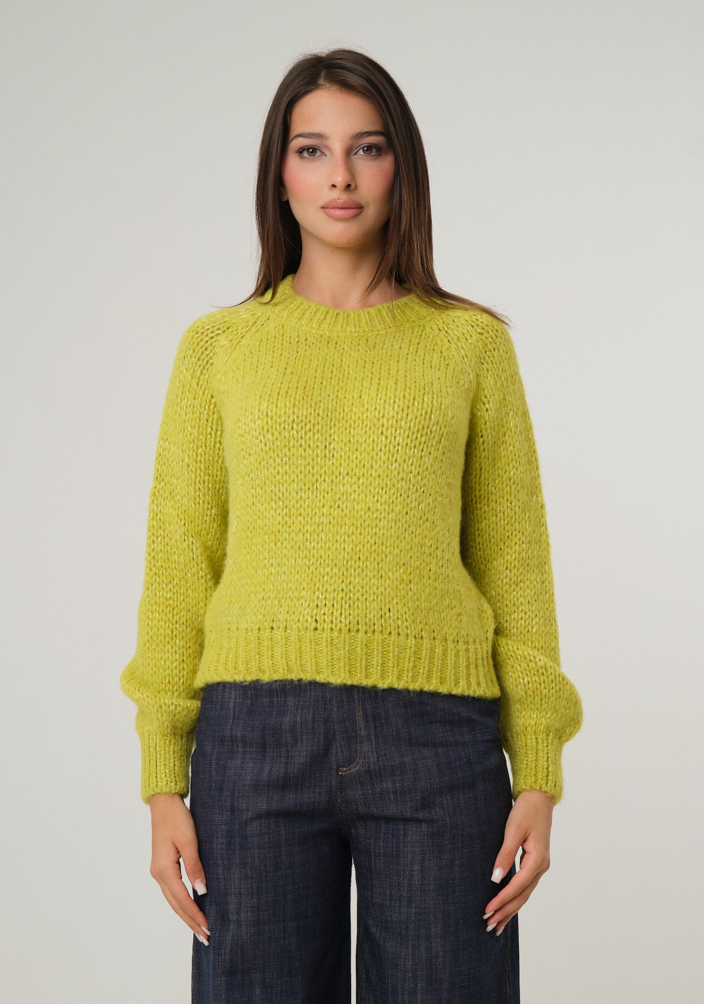 Maglione lavorato in lurex