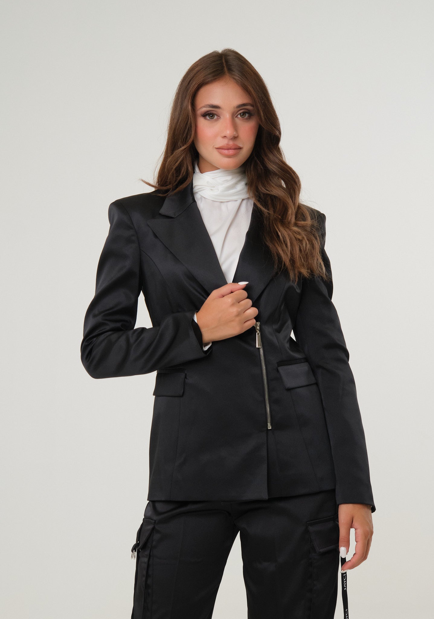 Giacca in raso con zip