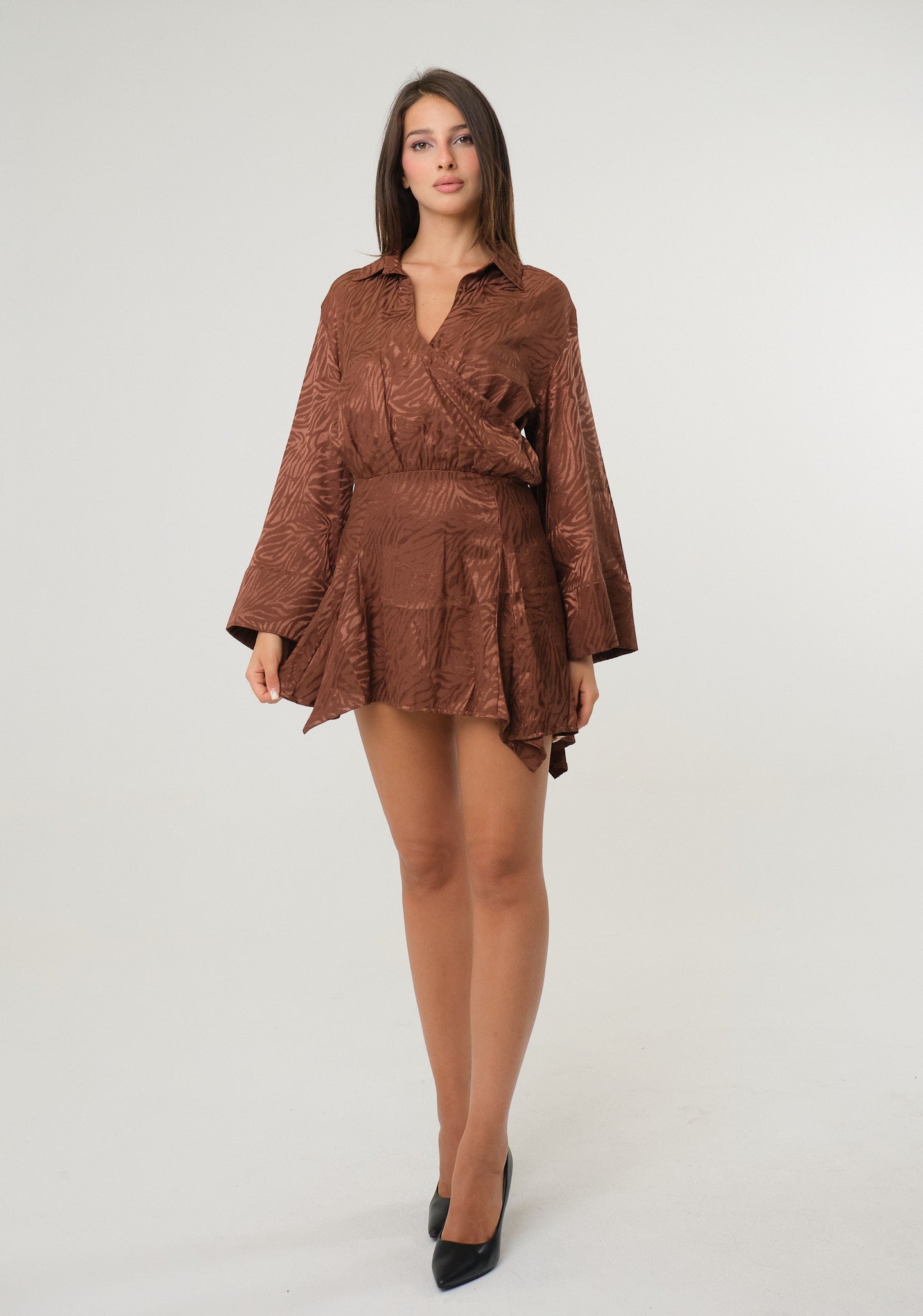 Abito in raso jacquard