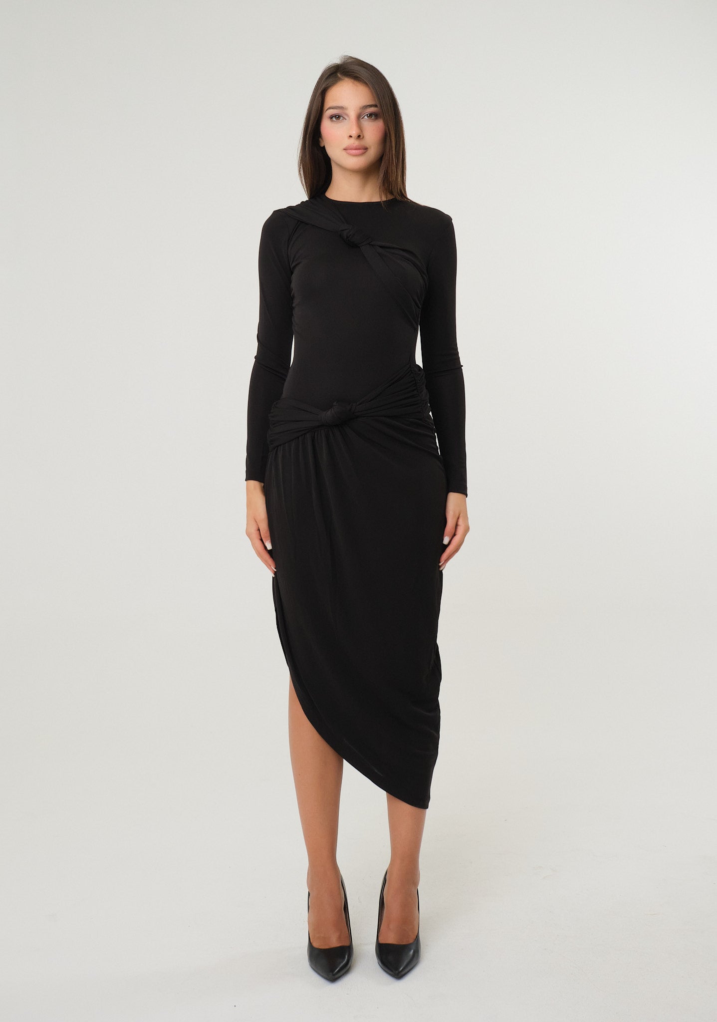 Abito lungo in tessuto stretch