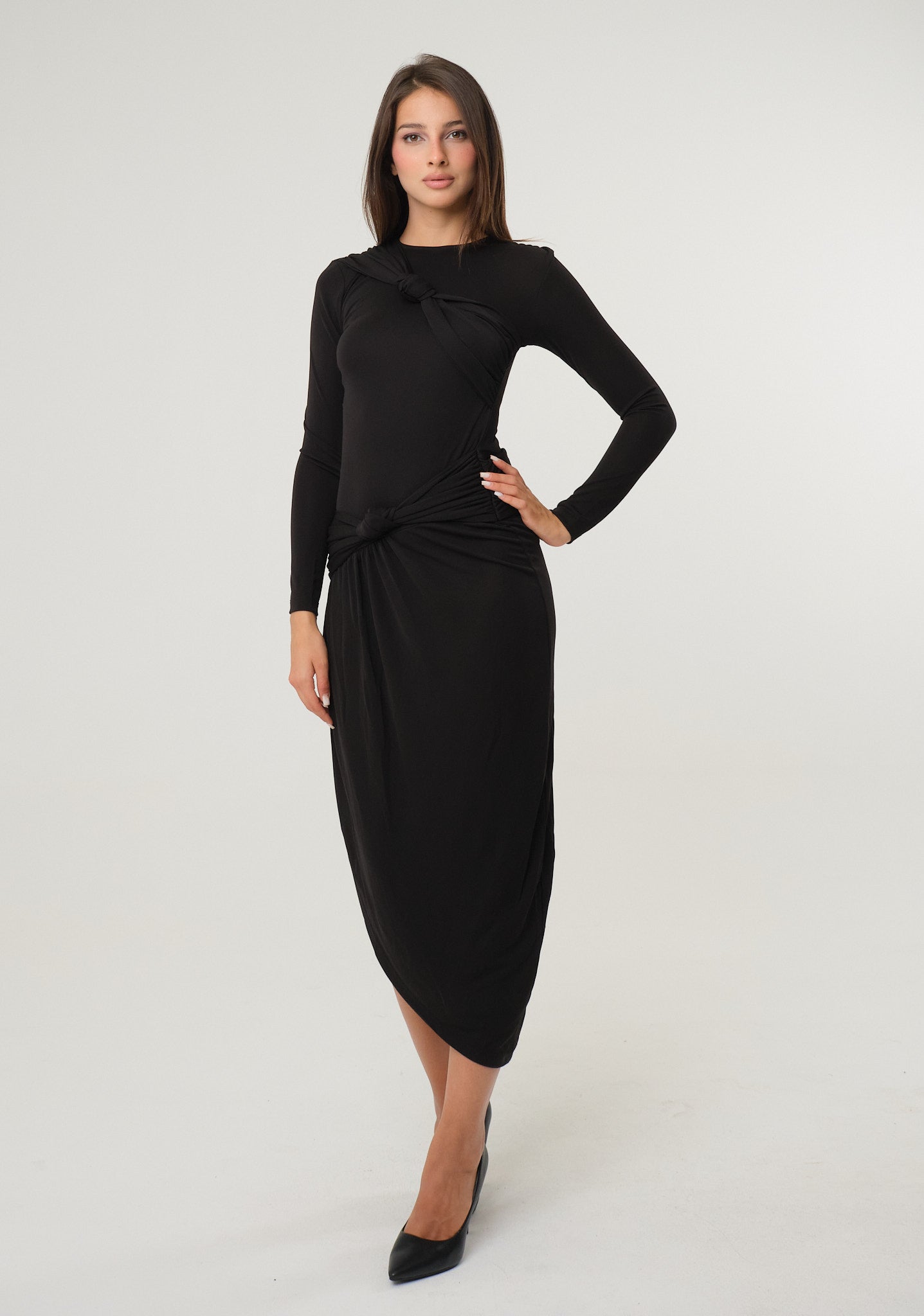 Abito lungo in tessuto stretch