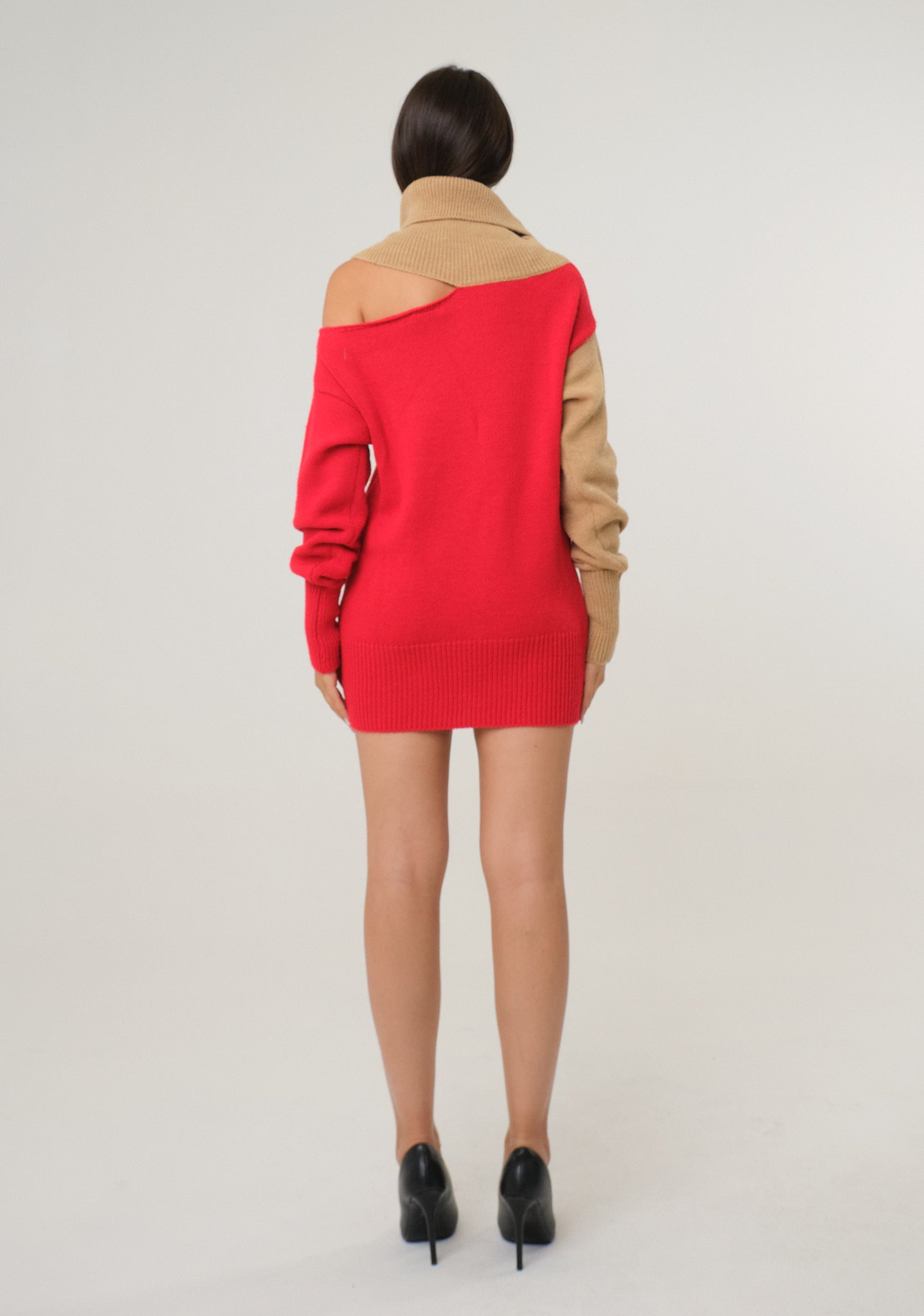 Abito in maglia color block