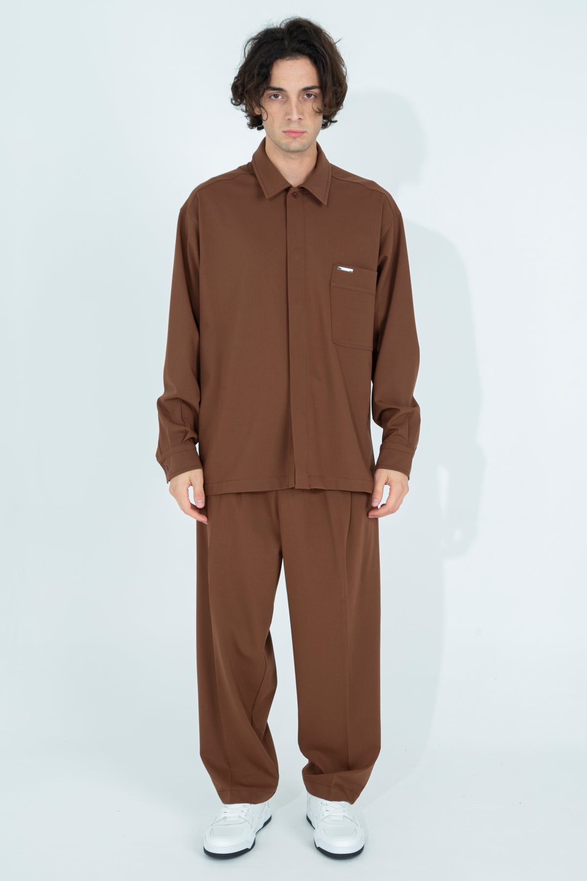 Oversized bi-stretch shirt