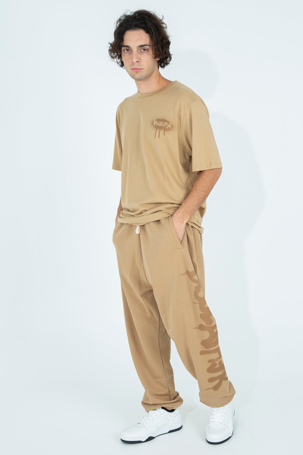 Spray print tracksuit trousers